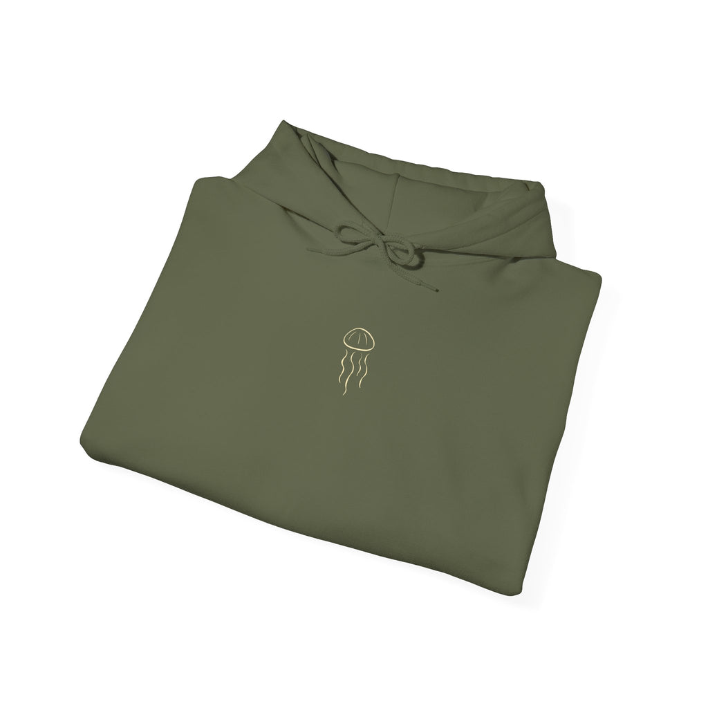 Jellyfish Hoodie – Minimal Gold Jellyfish Graphic Pullover