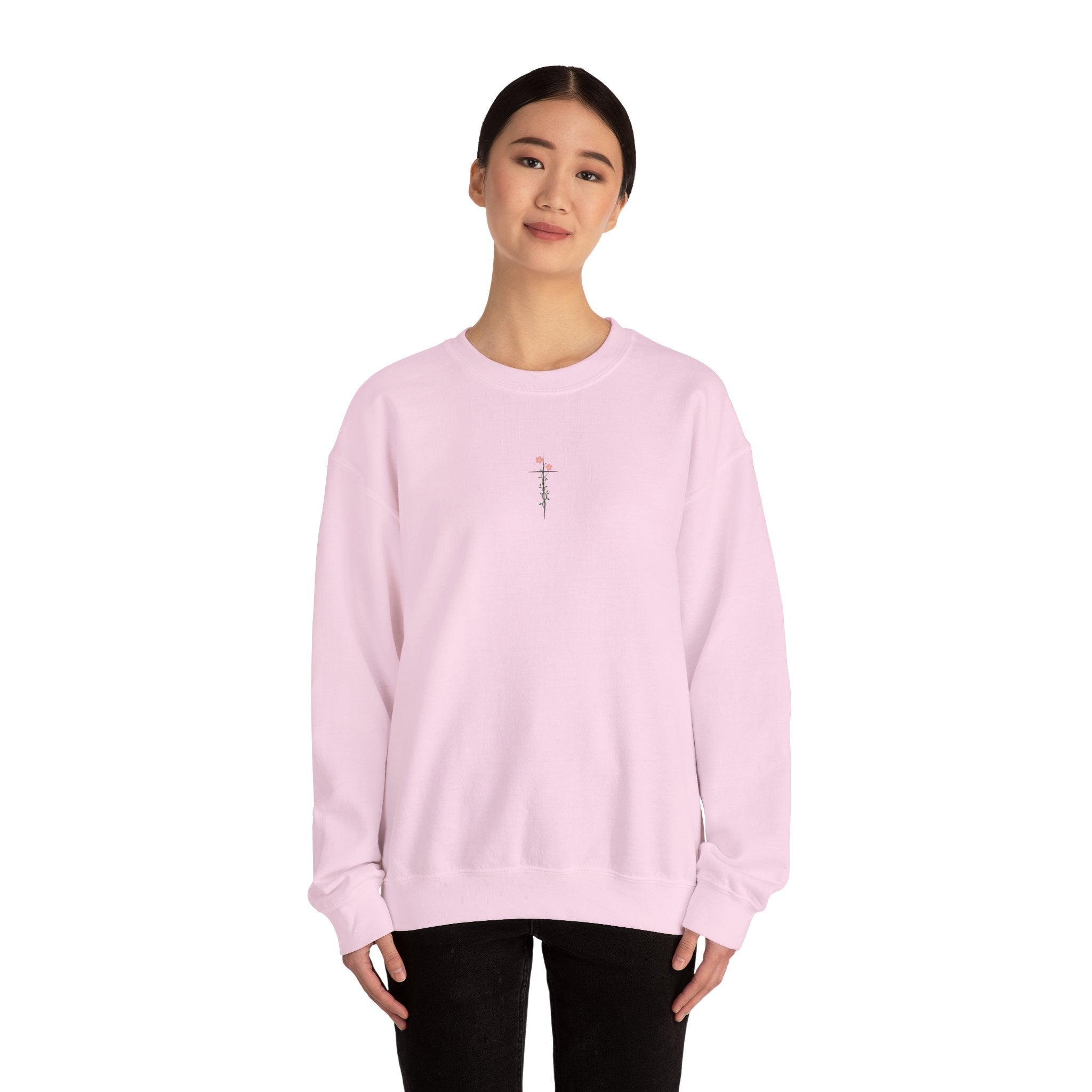 Floral Cross Crewneck Sweatshirt