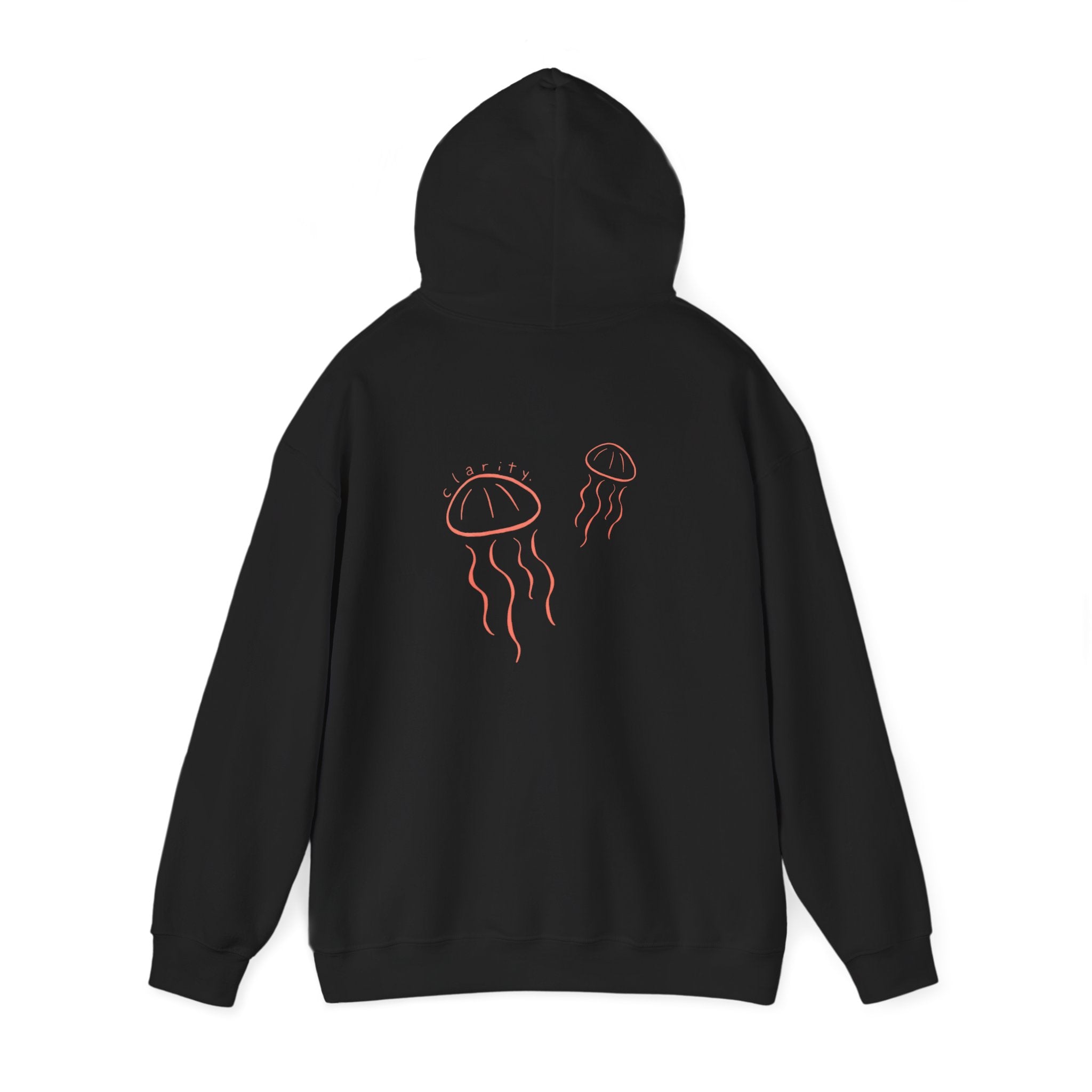 Jellyfish Line Art Hoodie — Minimal Coastal Graphic Sweatshirt
