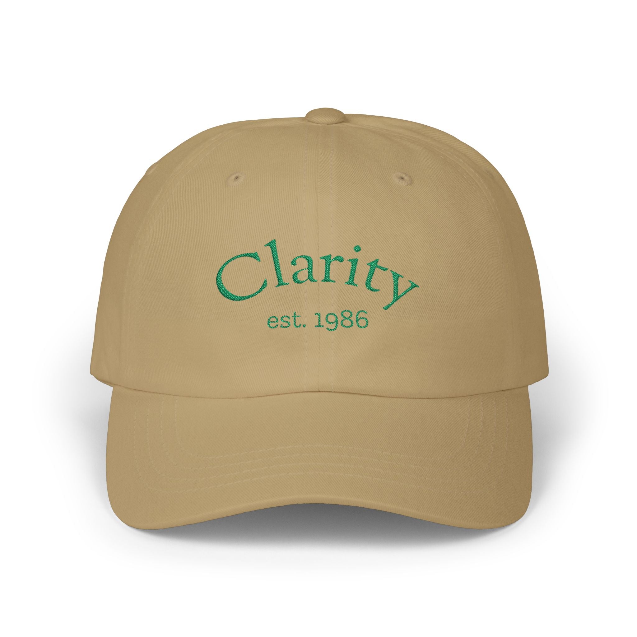 Clarity Dad Cap — Minimal Embroidered White Baseball Hat