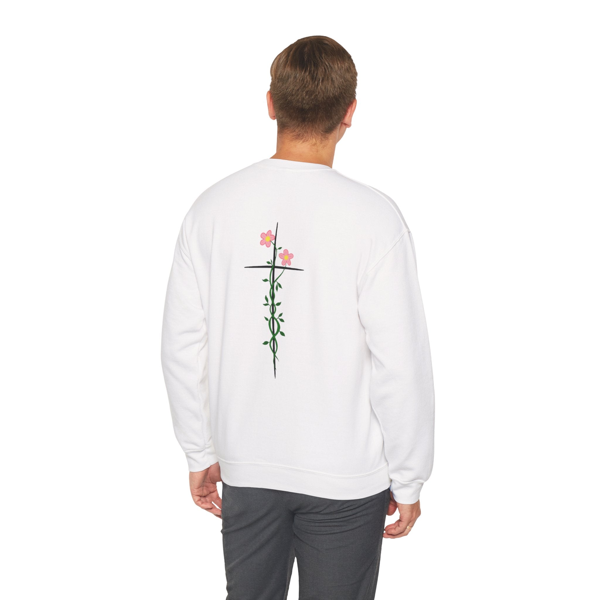 Floral Cross Crewneck Sweatshirt