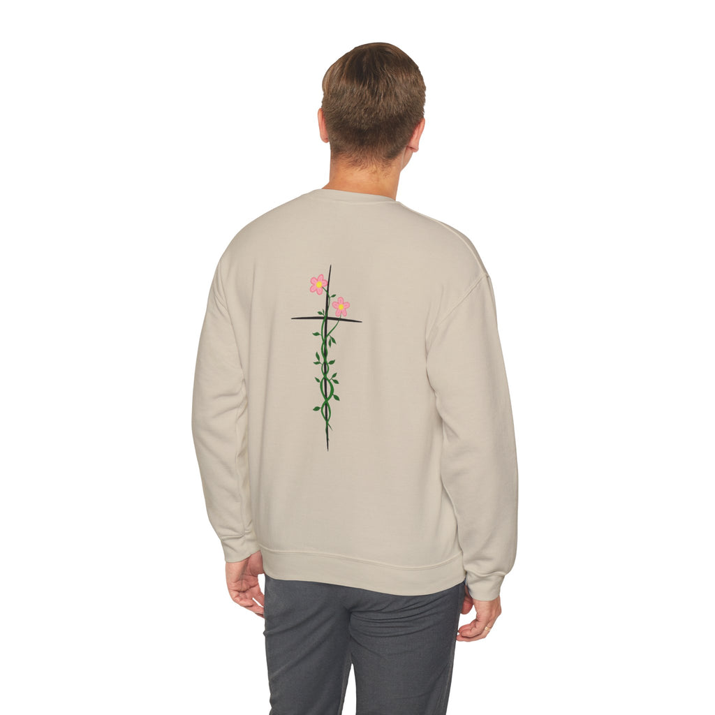 Floral Cross Crewneck Sweatshirt