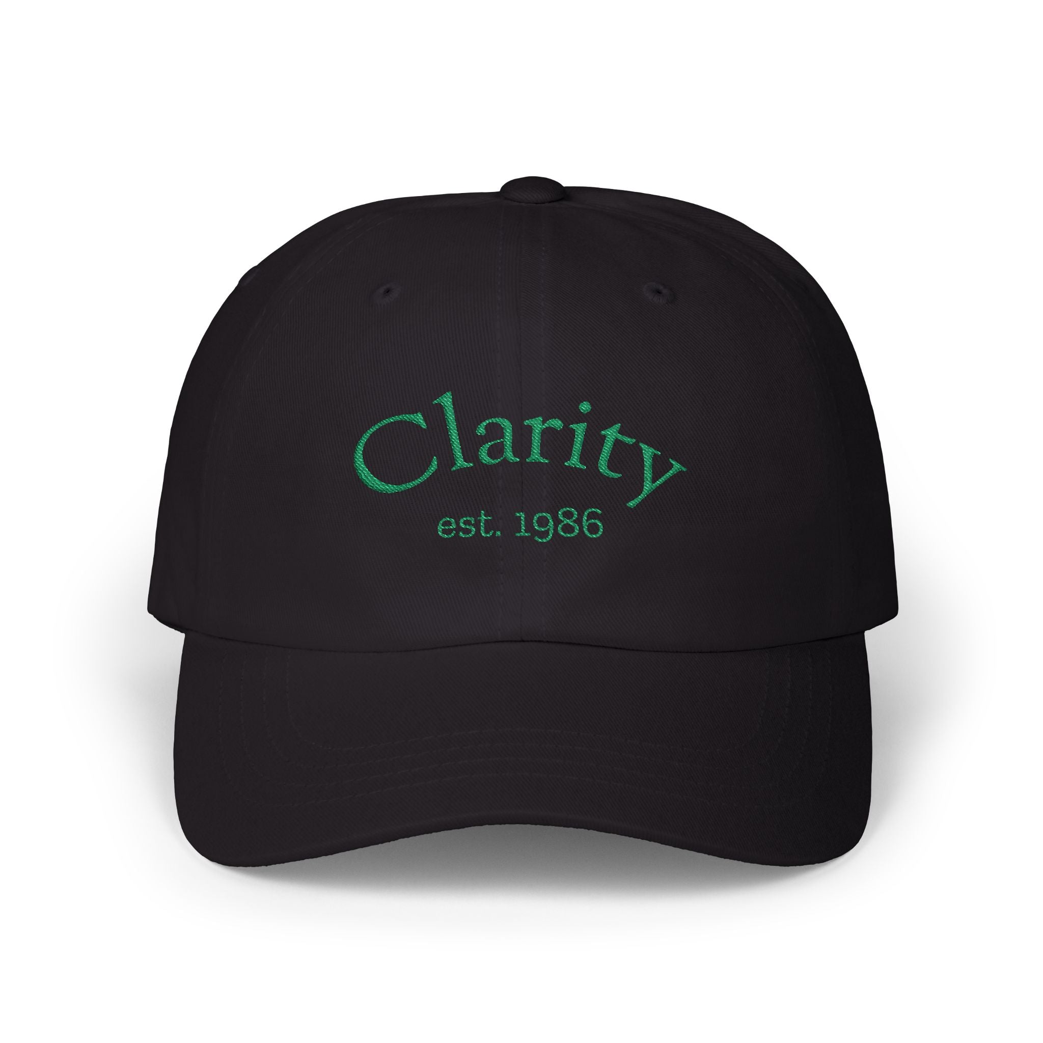 Clarity Dad Cap — Minimal Embroidered White Baseball Hat