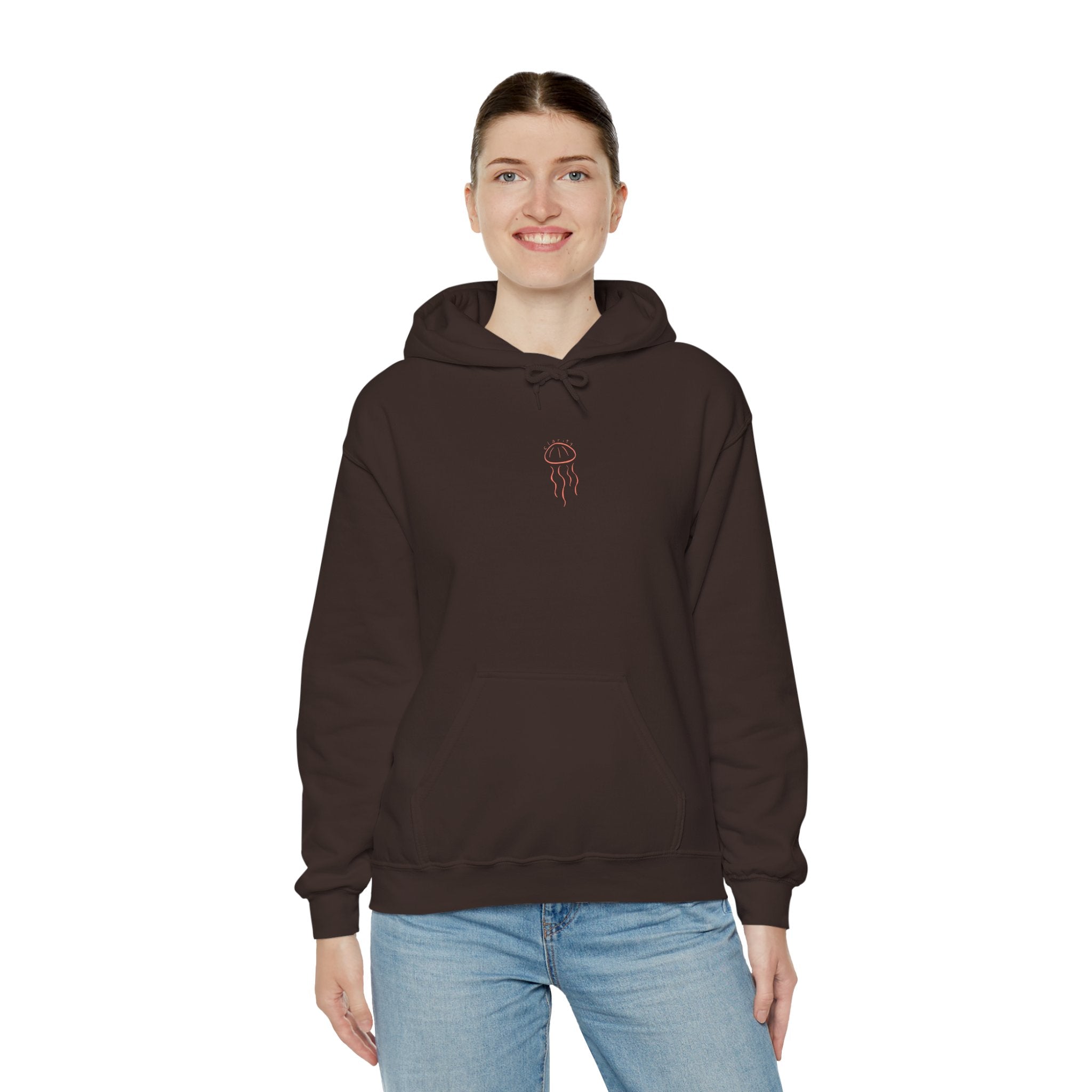 Jellyfish Line Art Hoodie — Minimal Coastal Graphic Sweatshirt