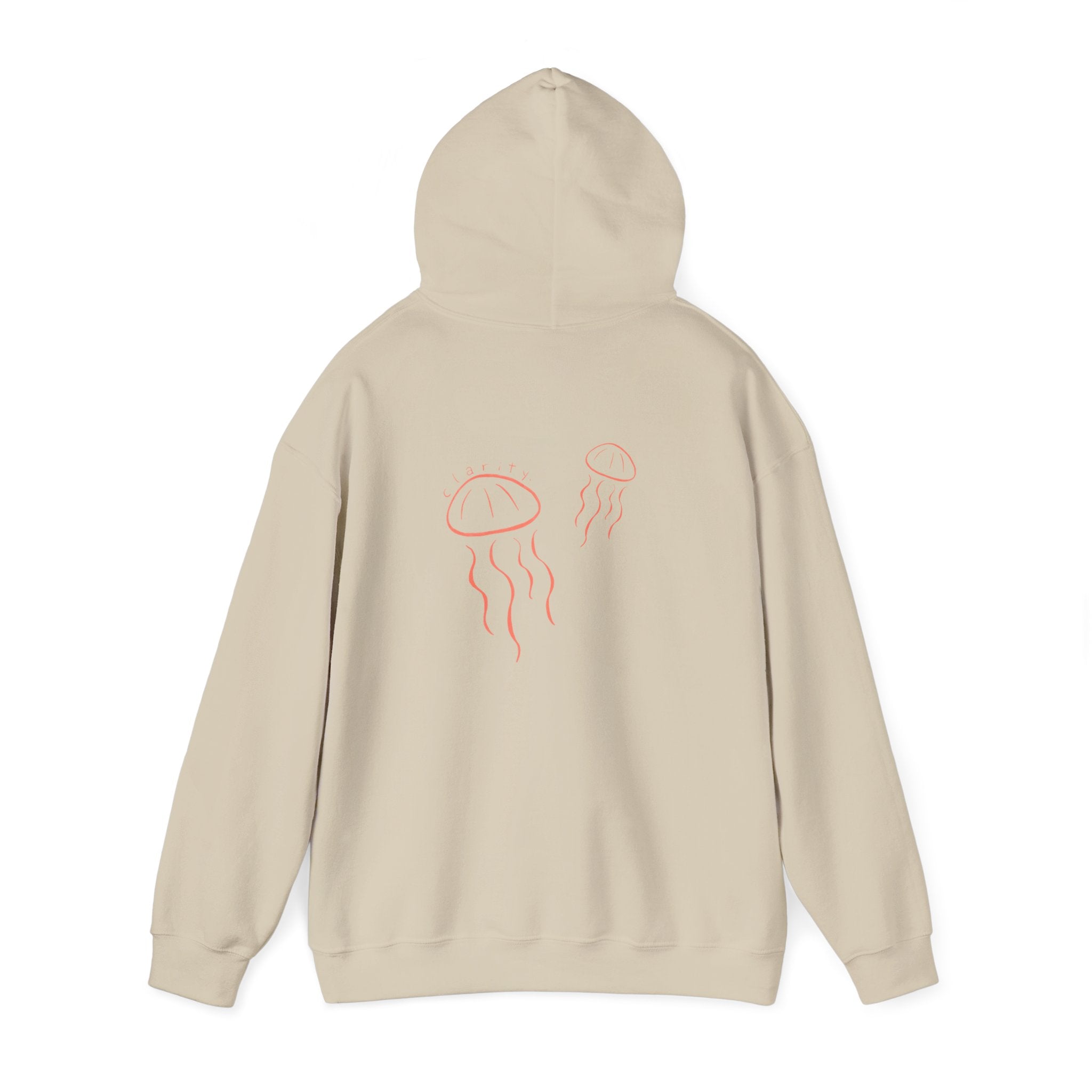 Jellyfish Line Art Hoodie — Minimal Coastal Graphic Sweatshirt