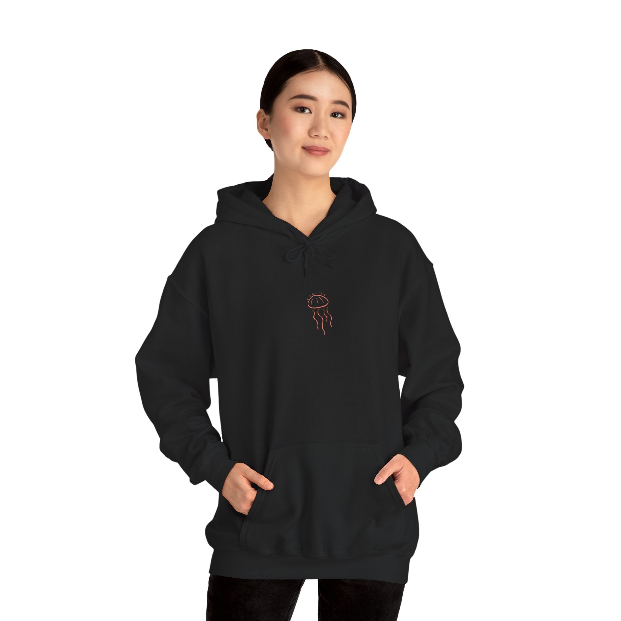 Jellyfish Line Art Hoodie — Minimal Coastal Graphic Sweatshirt