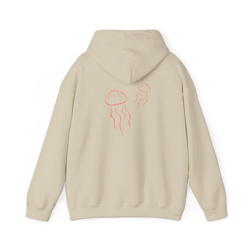 Jellyfish Line Art Hoodie — Minimal Coastal Graphic Sweatshirt