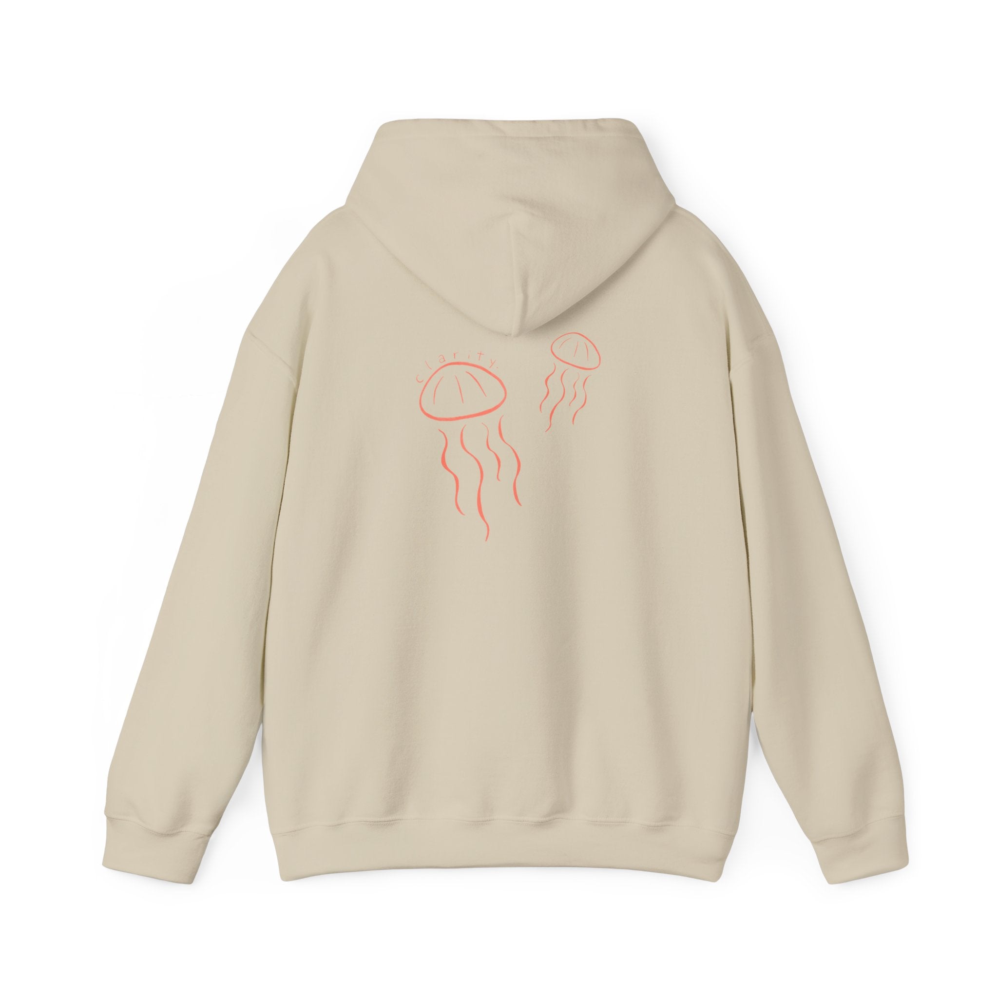 Jellyfish Line Art Hoodie — Minimal Coastal Graphic Sweatshirt