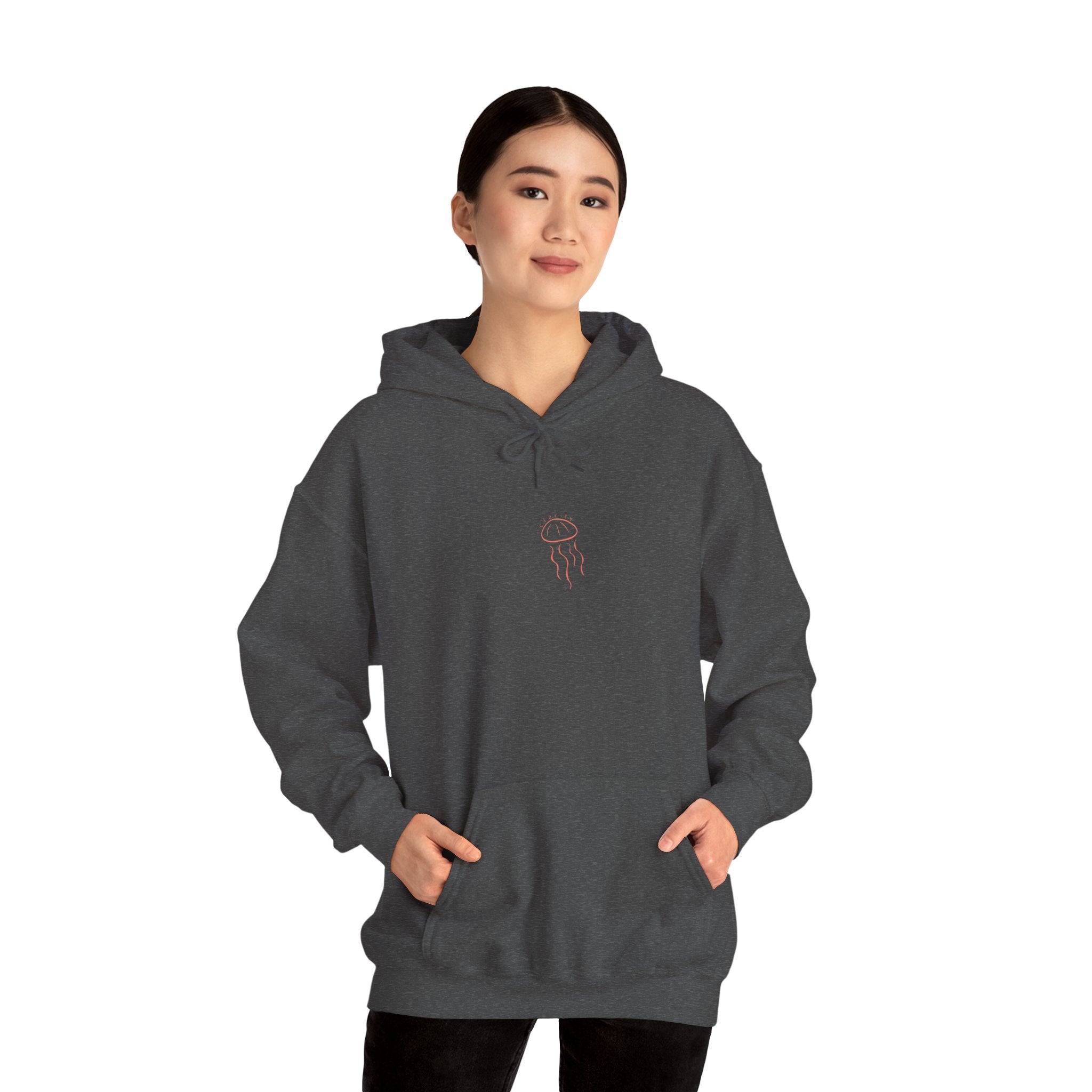 Jellyfish Line Art Hoodie — Minimal Coastal Graphic Sweatshirt