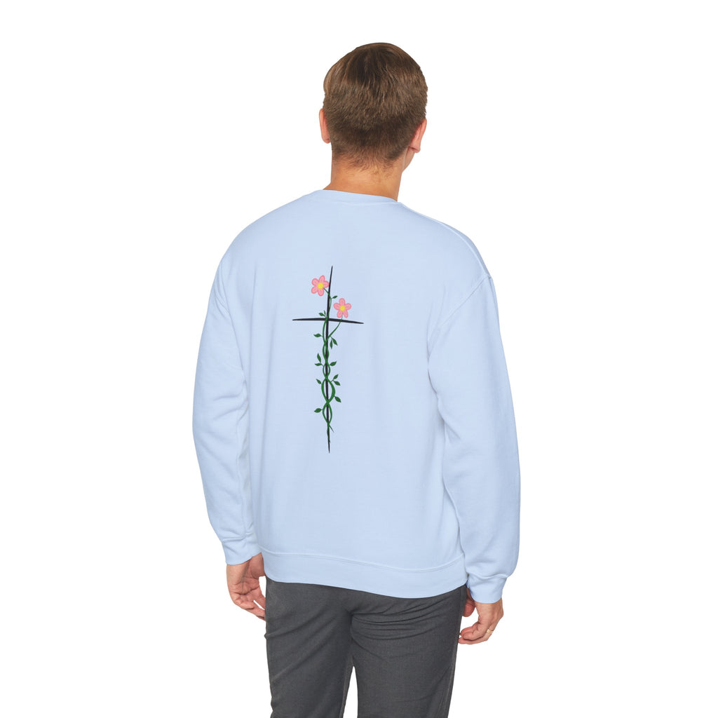 Floral Cross Crewneck Sweatshirt