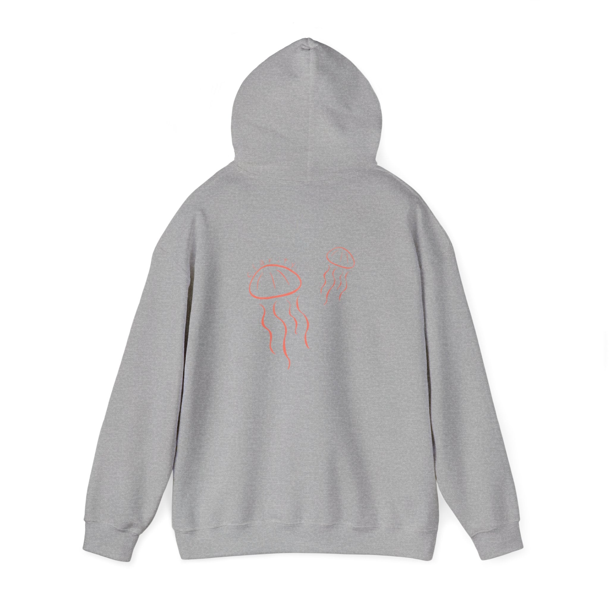 Jellyfish Line Art Hoodie — Minimal Coastal Graphic Sweatshirt