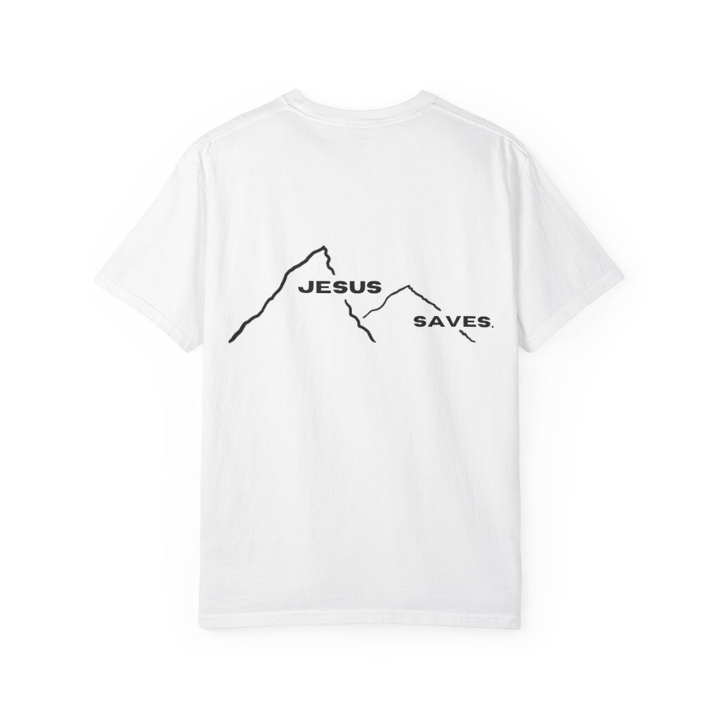 Jesus Saves mountain outline T-shirt | faith mountain tee