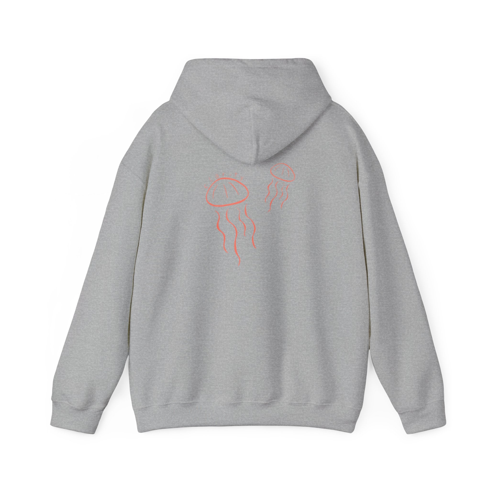 Jellyfish Line Art Hoodie — Minimal Coastal Graphic Sweatshirt