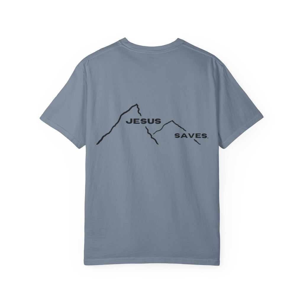 Jesus Saves mountain outline T-shirt | faith mountain tee