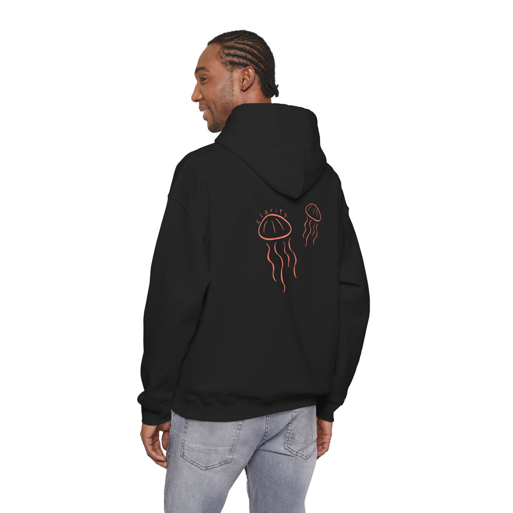 Jellyfish Line Art Hoodie — Minimal Coastal Graphic Sweatshirt