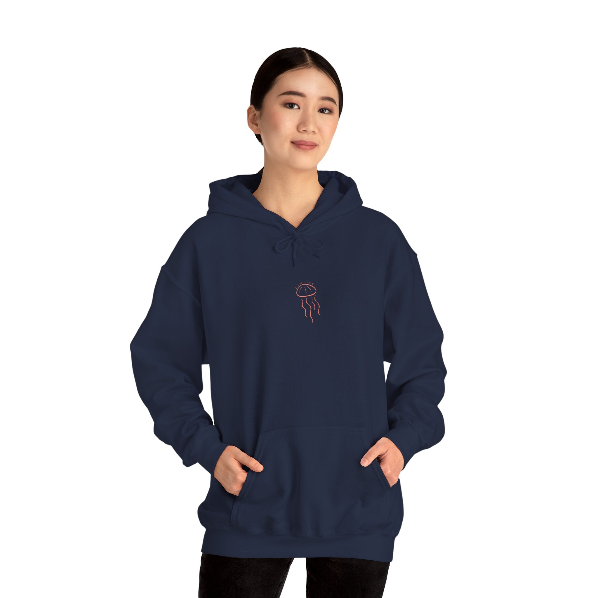 Jellyfish Line Art Hoodie — Minimal Coastal Graphic Sweatshirt