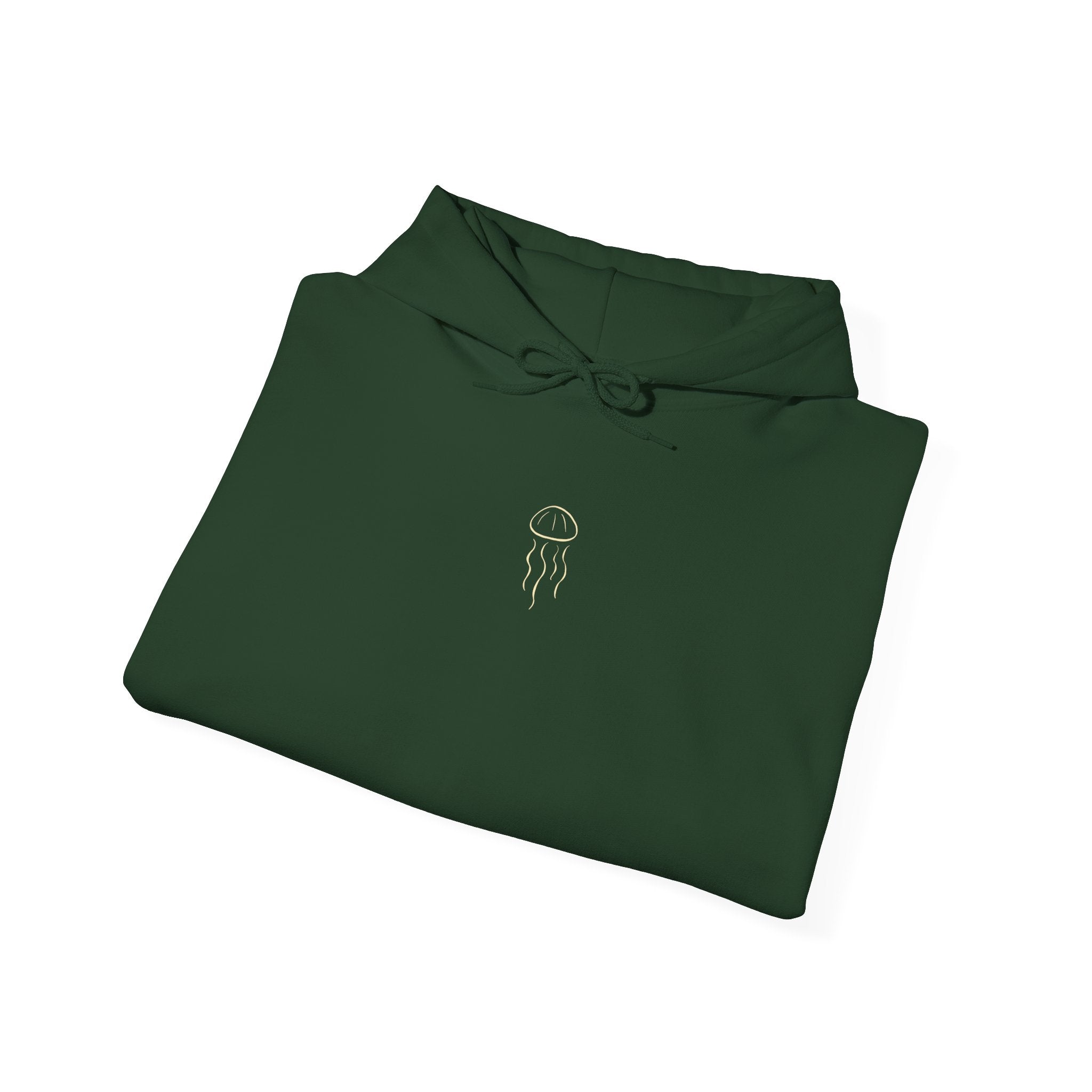 Jellyfish Hoodie – Minimal Gold Jellyfish Graphic Pullover