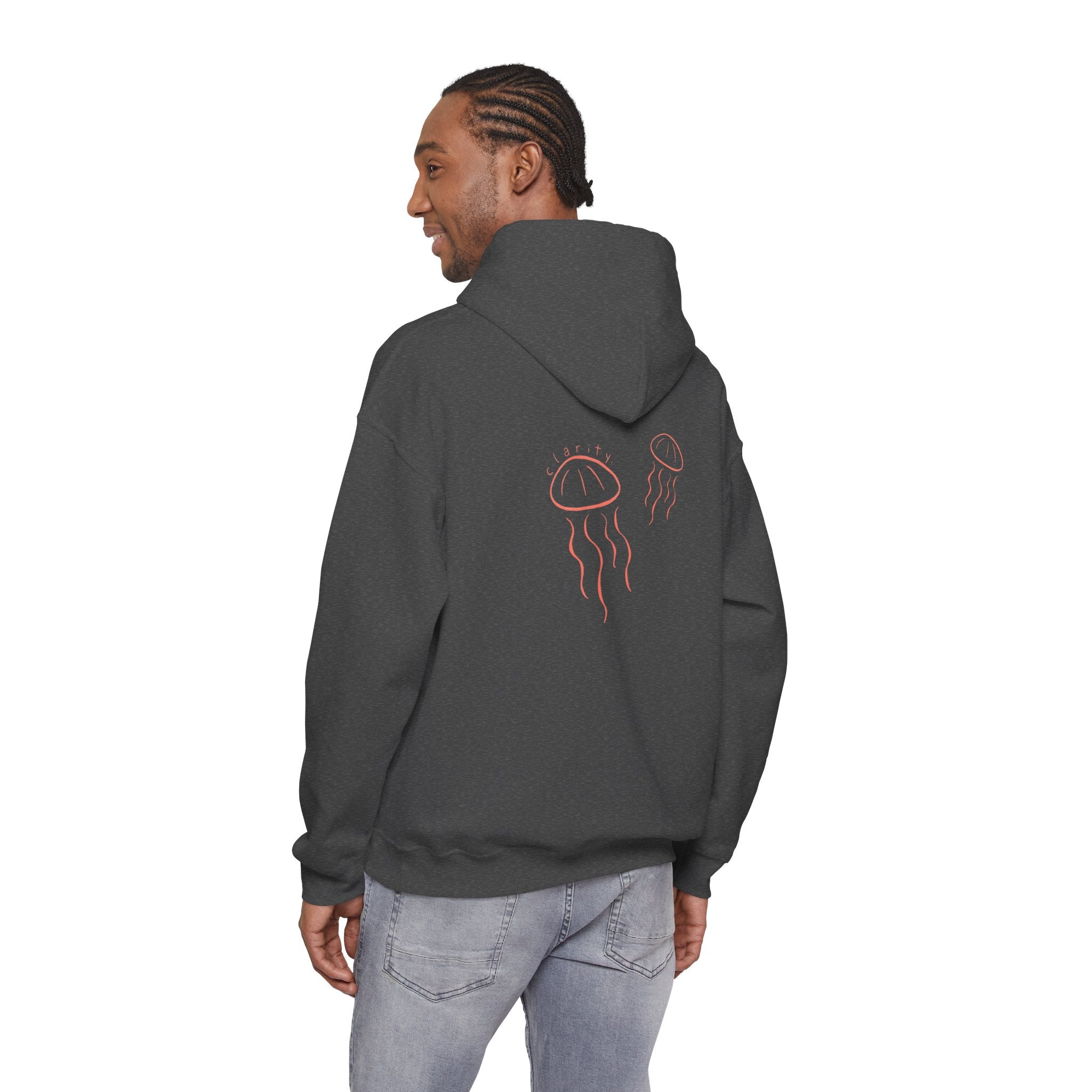 Jellyfish Line Art Hoodie — Minimal Coastal Graphic Sweatshirt