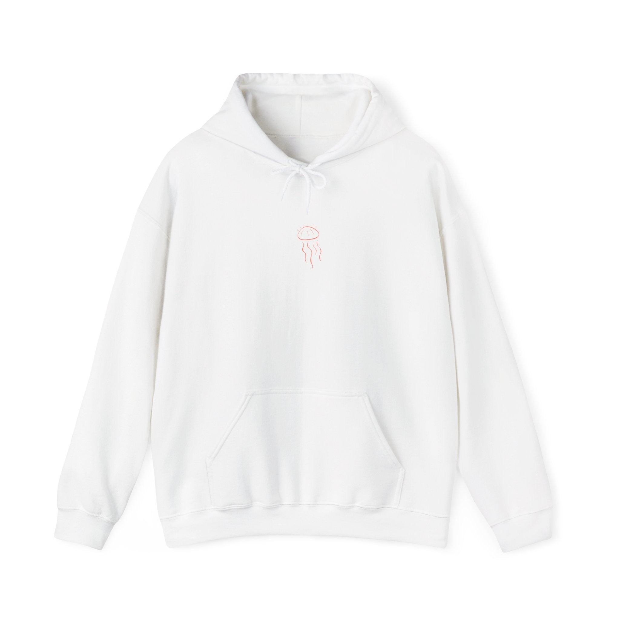 Jellyfish Line Art Hoodie — Minimal Coastal Graphic Sweatshirt