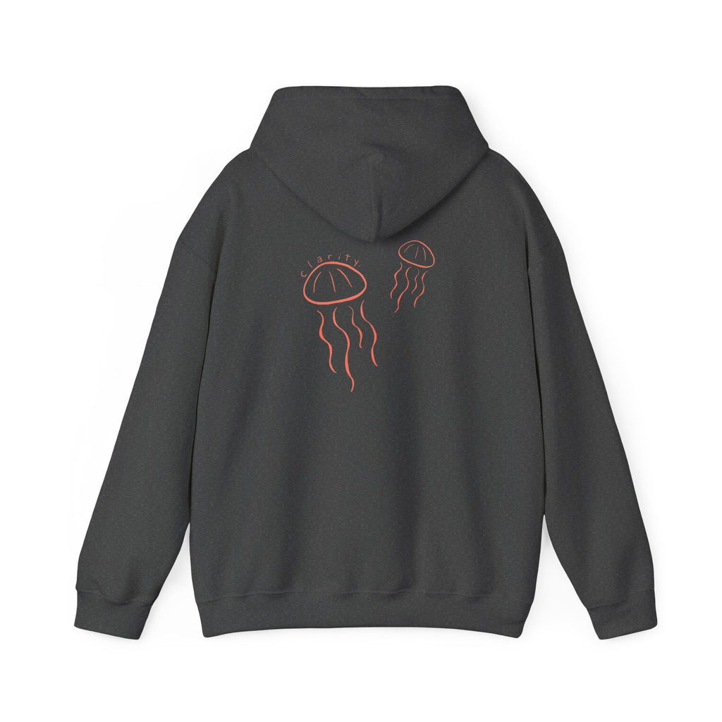 Jellyfish Line Art Hoodie — Minimal Coastal Graphic Sweatshirt