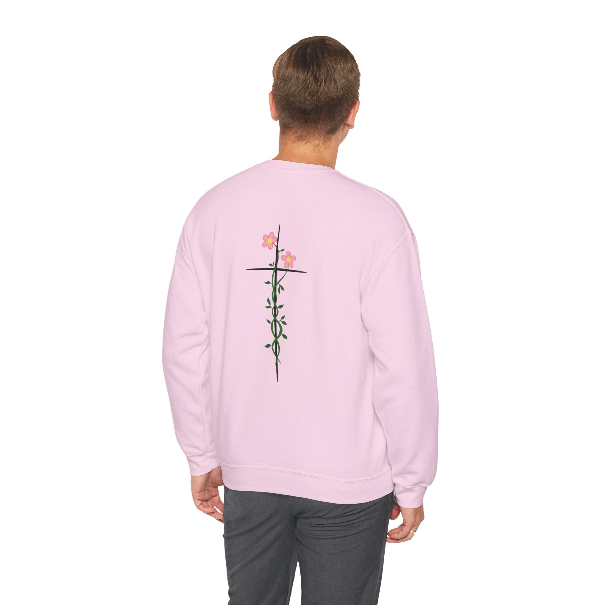 Floral Cross Crewneck Sweatshirt
