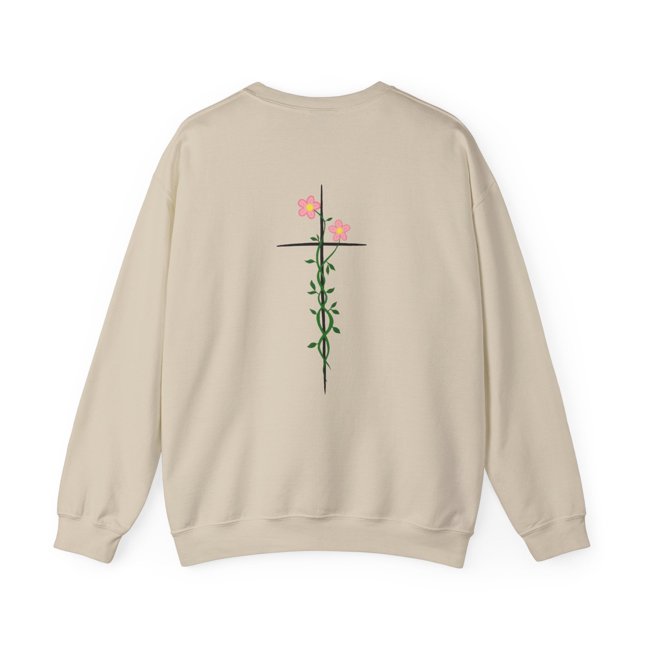Floral Cross Crewneck Sweatshirt