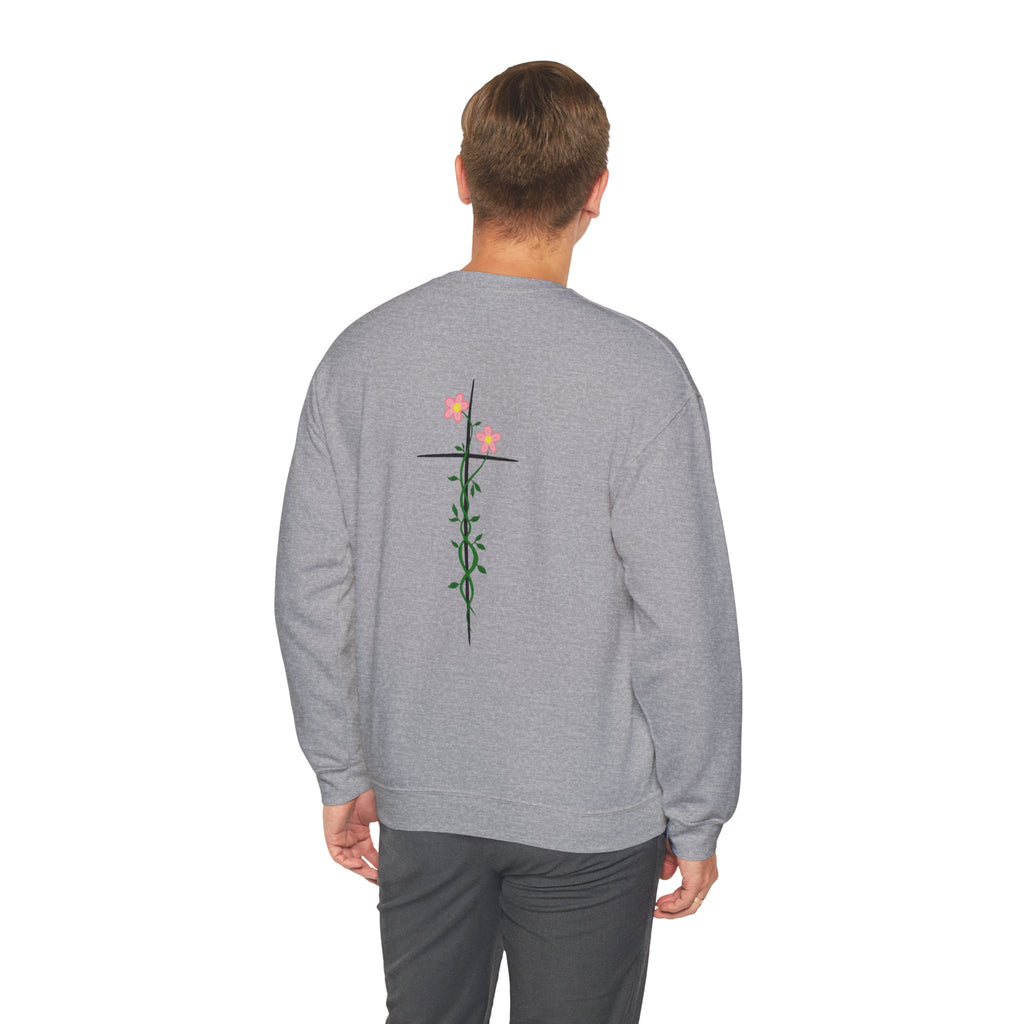 Floral Cross Crewneck Sweatshirt