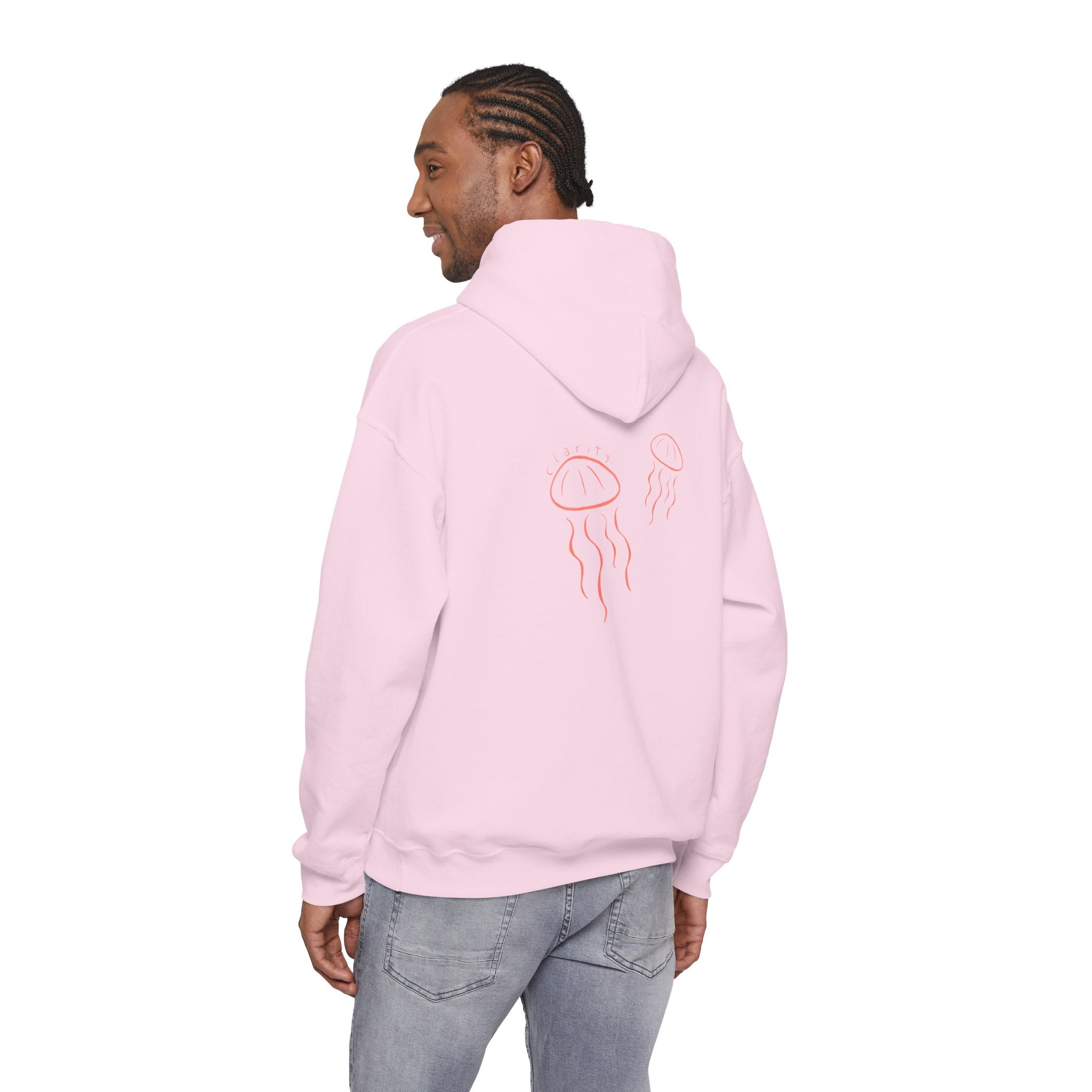 Jellyfish Line Art Hoodie — Minimal Coastal Graphic Sweatshirt