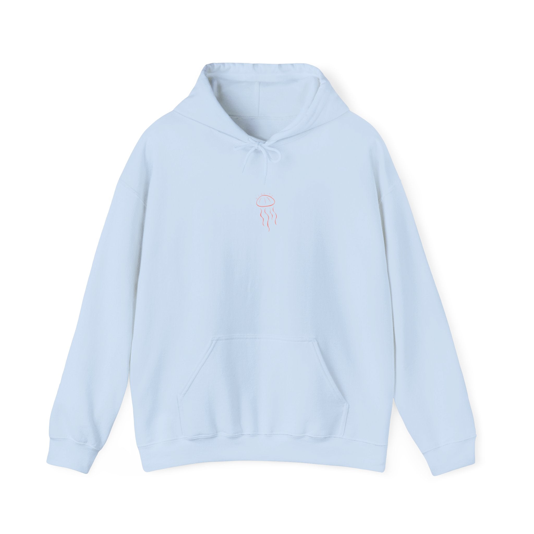 Jellyfish Line Art Hoodie — Minimal Coastal Graphic Sweatshirt