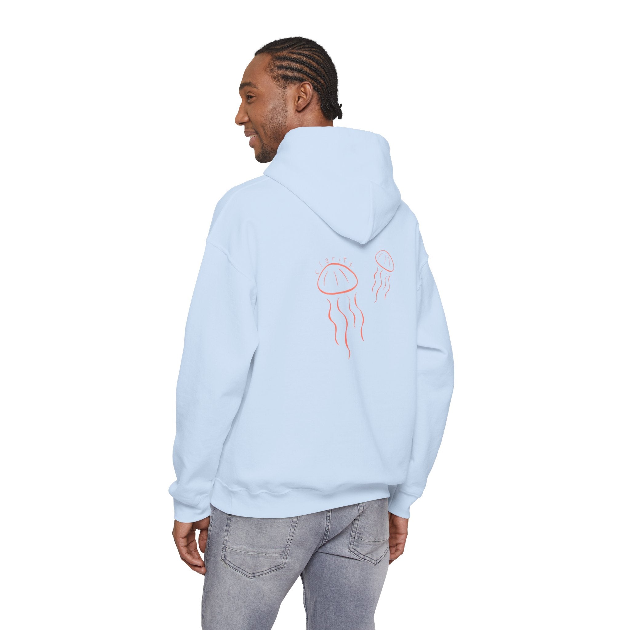 Jellyfish Line Art Hoodie — Minimal Coastal Graphic Sweatshirt