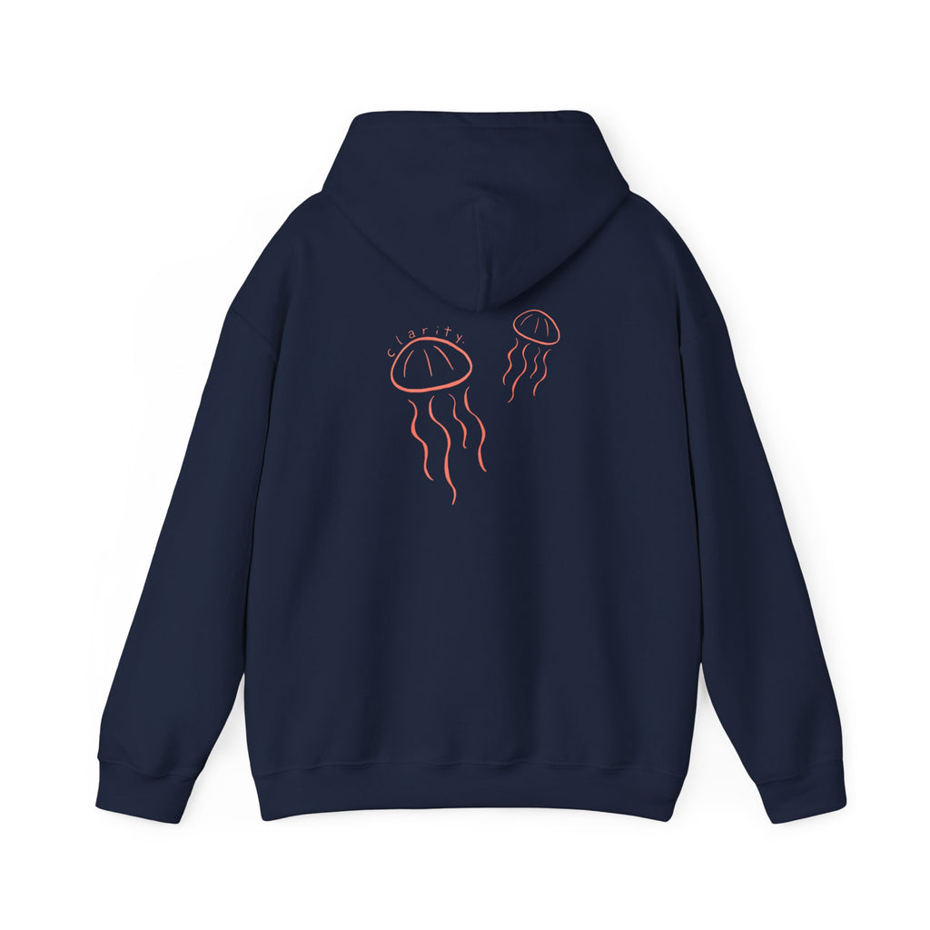Jellyfish Line Art Hoodie — Minimal Coastal Graphic Sweatshirt