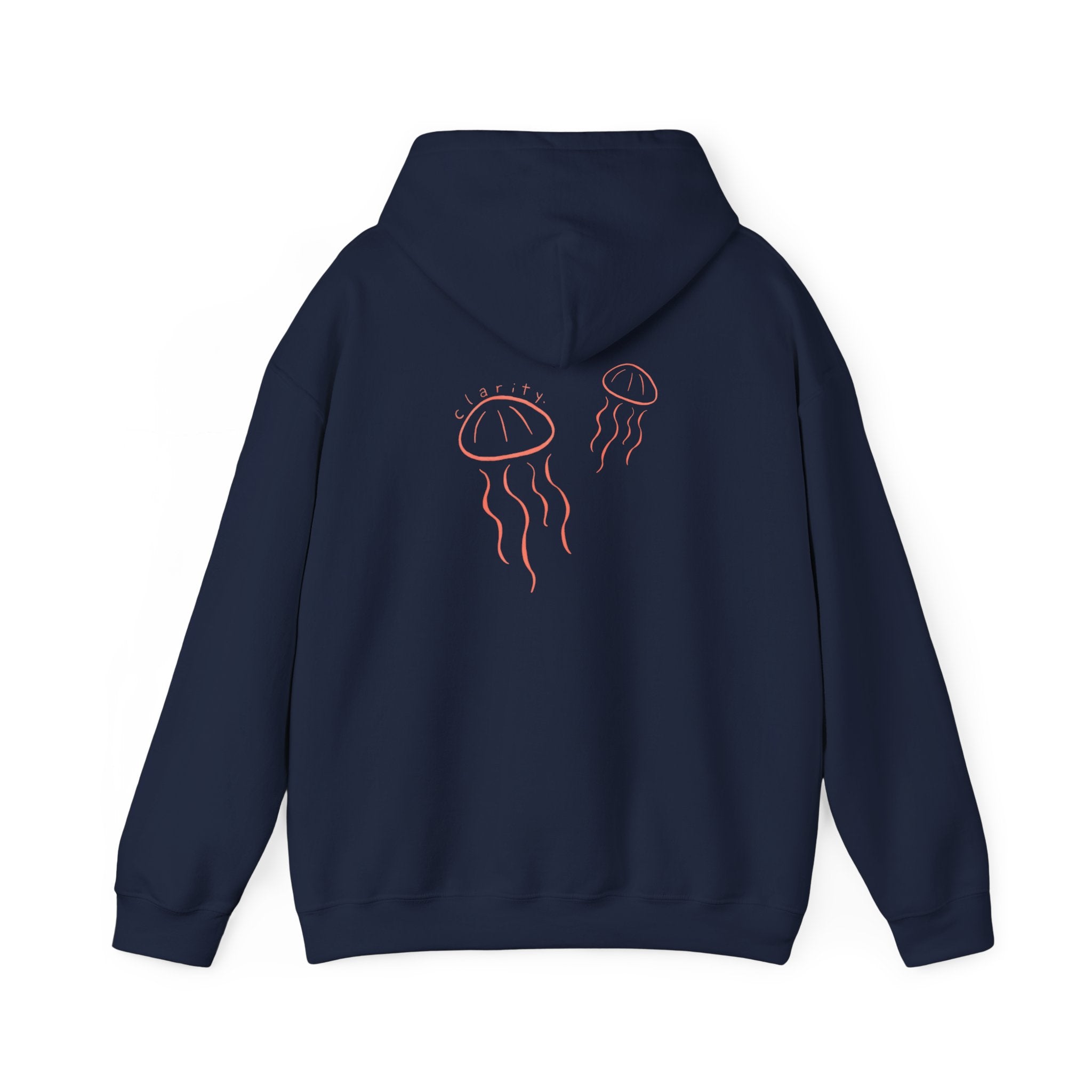 Jellyfish Line Art Hoodie — Minimal Coastal Graphic Sweatshirt