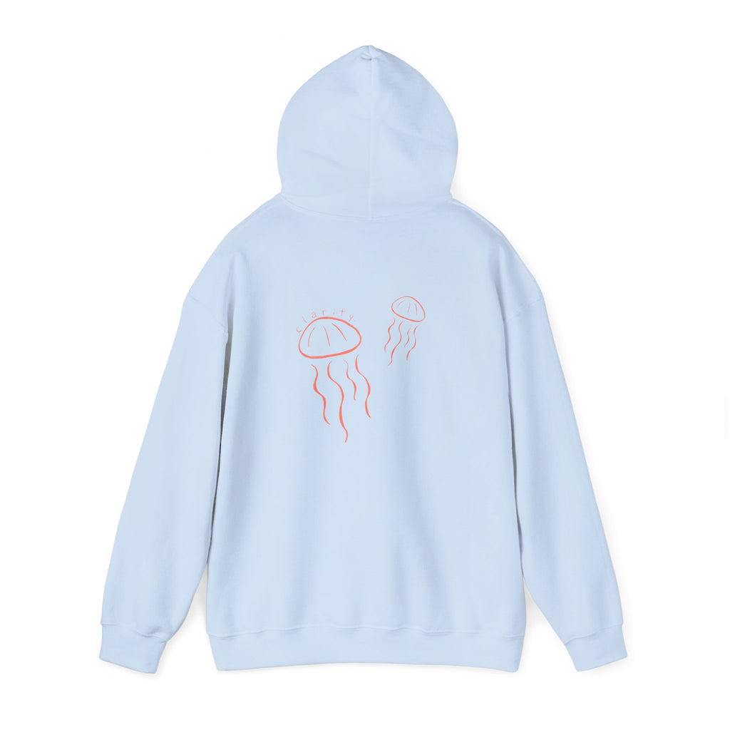 Jellyfish Line Art Hoodie — Minimal Coastal Graphic Sweatshirt
