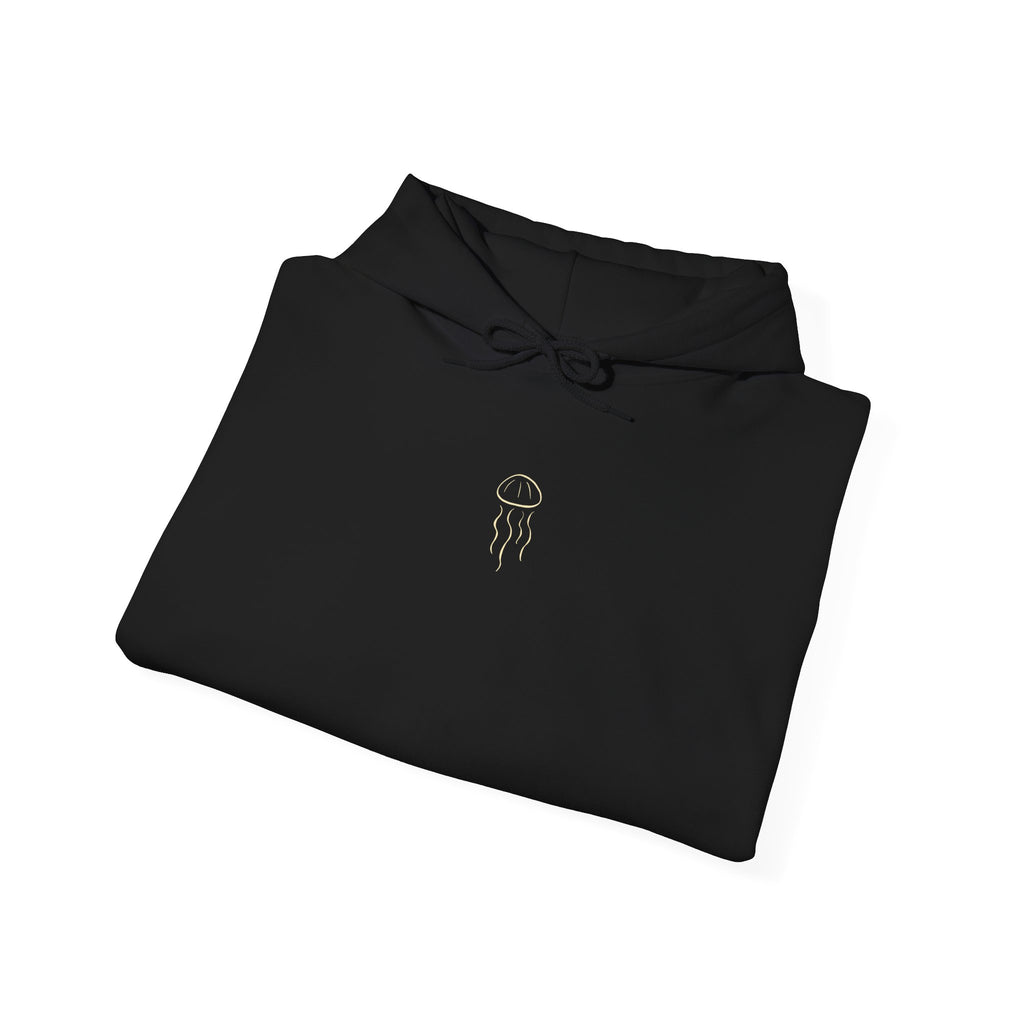 Jellyfish Hoodie – Minimal Gold Jellyfish Graphic Pullover