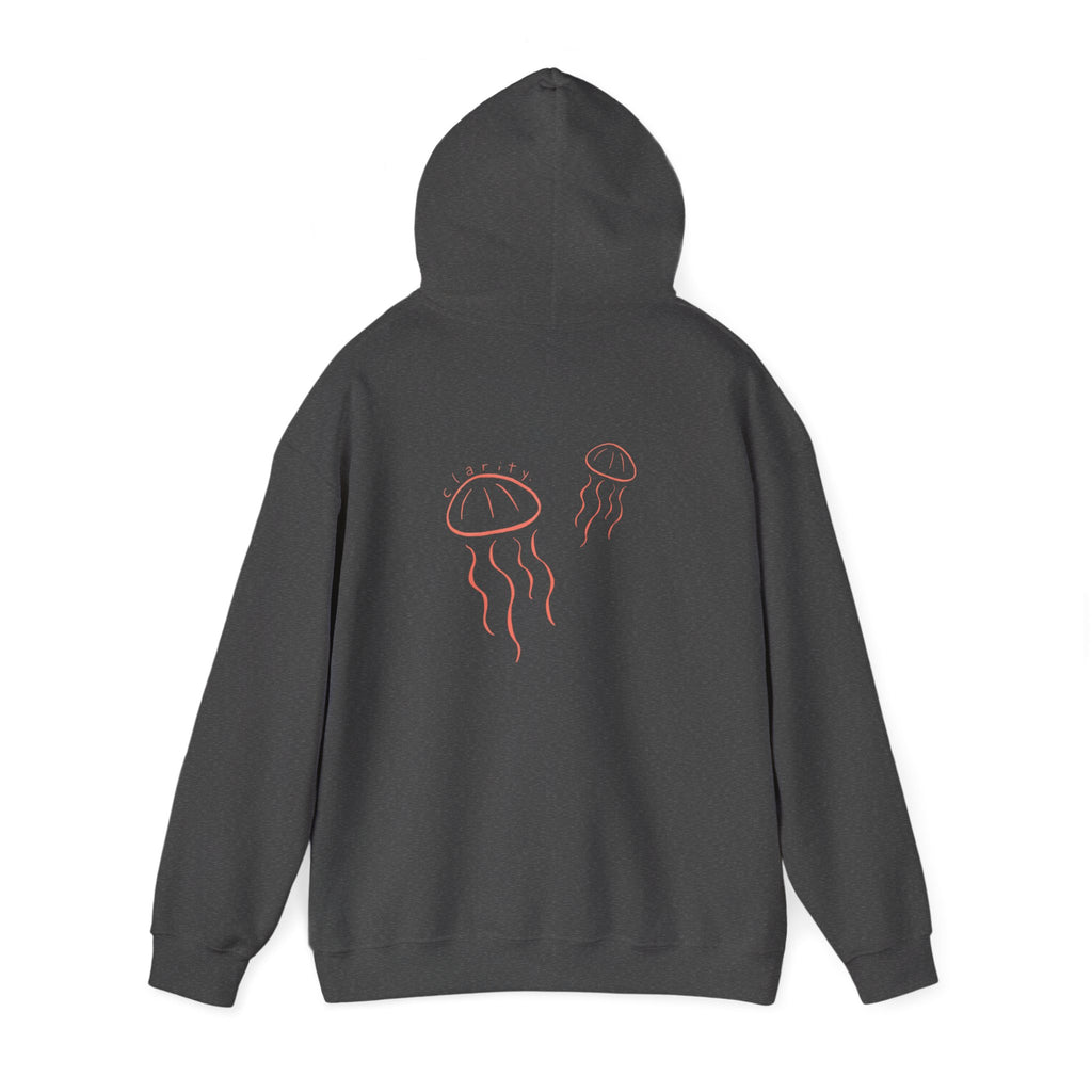 Jellyfish Line Art Hoodie — Minimal Coastal Graphic Sweatshirt