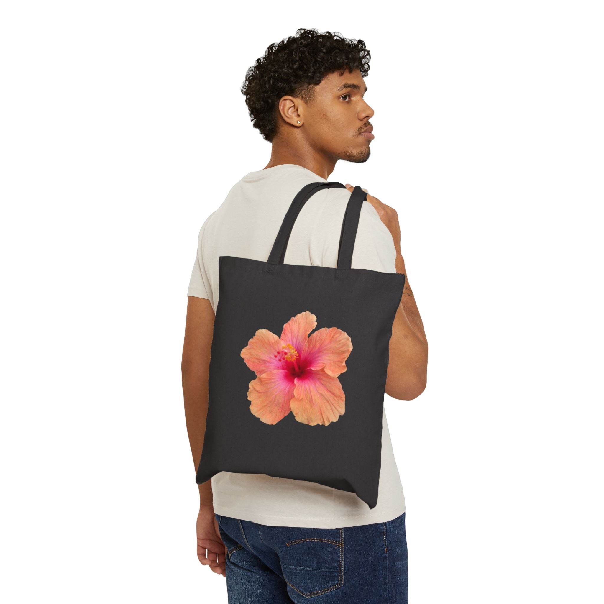 Hibiscus Floral Cotton Tote Bag
