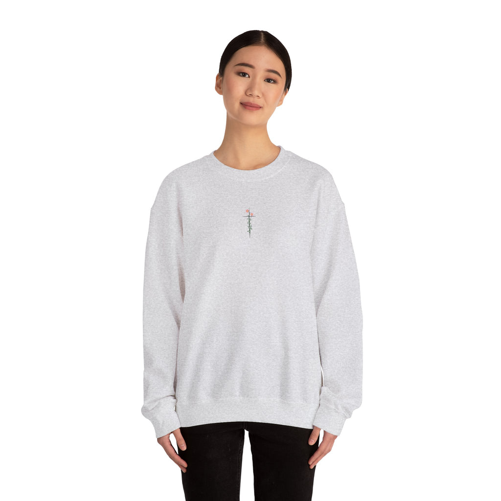 Floral Cross Crewneck Sweatshirt