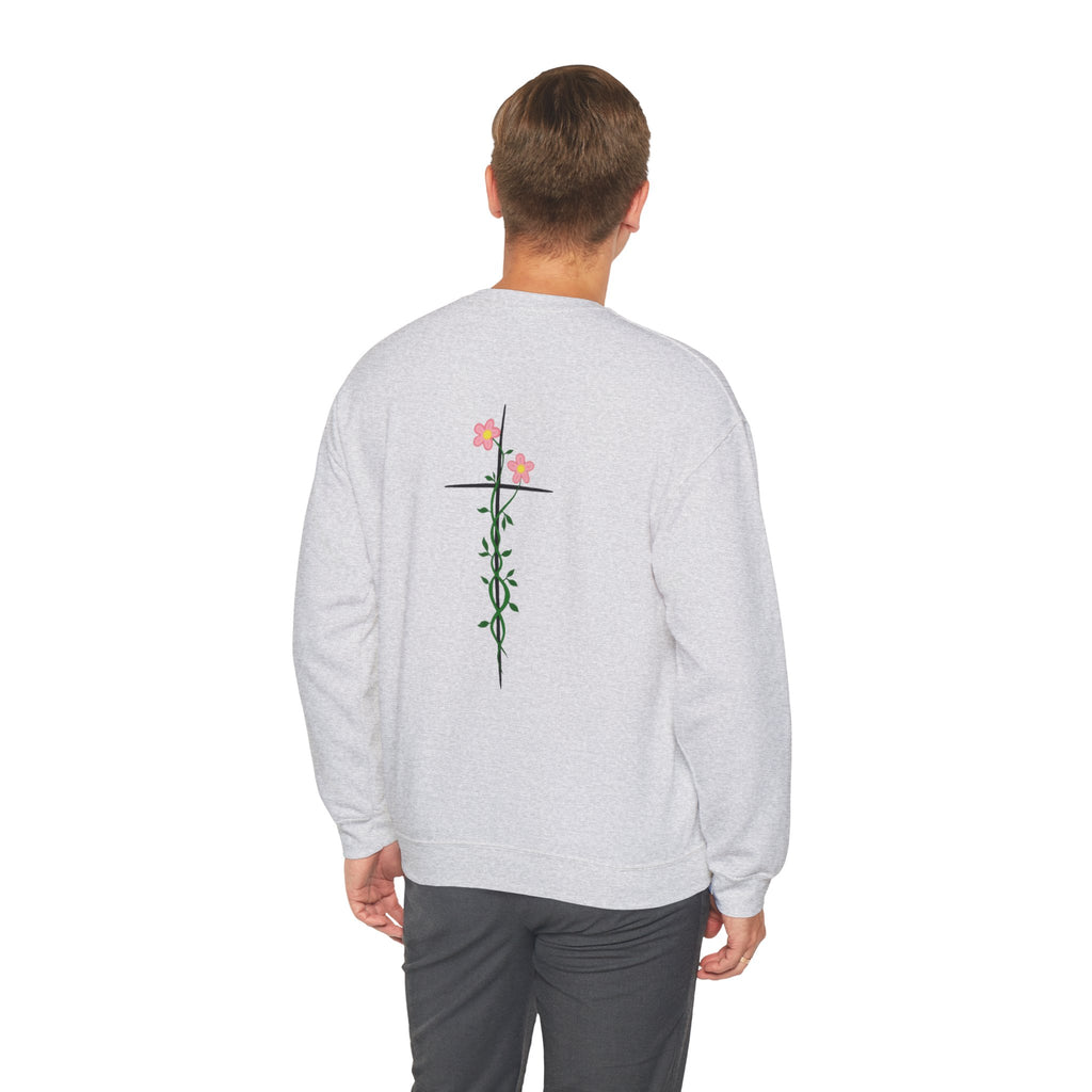 Floral Cross Crewneck Sweatshirt