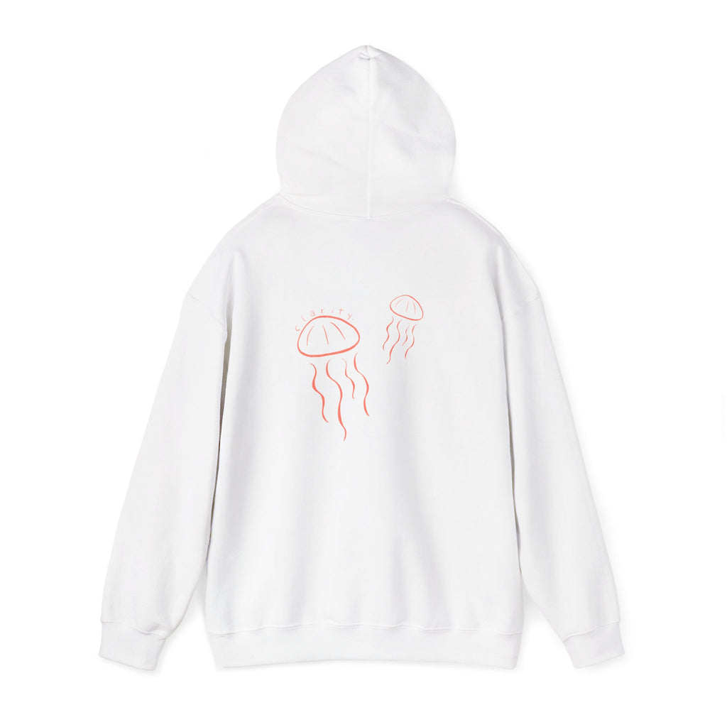 Jellyfish Line Art Hoodie — Minimal Coastal Graphic Sweatshirt