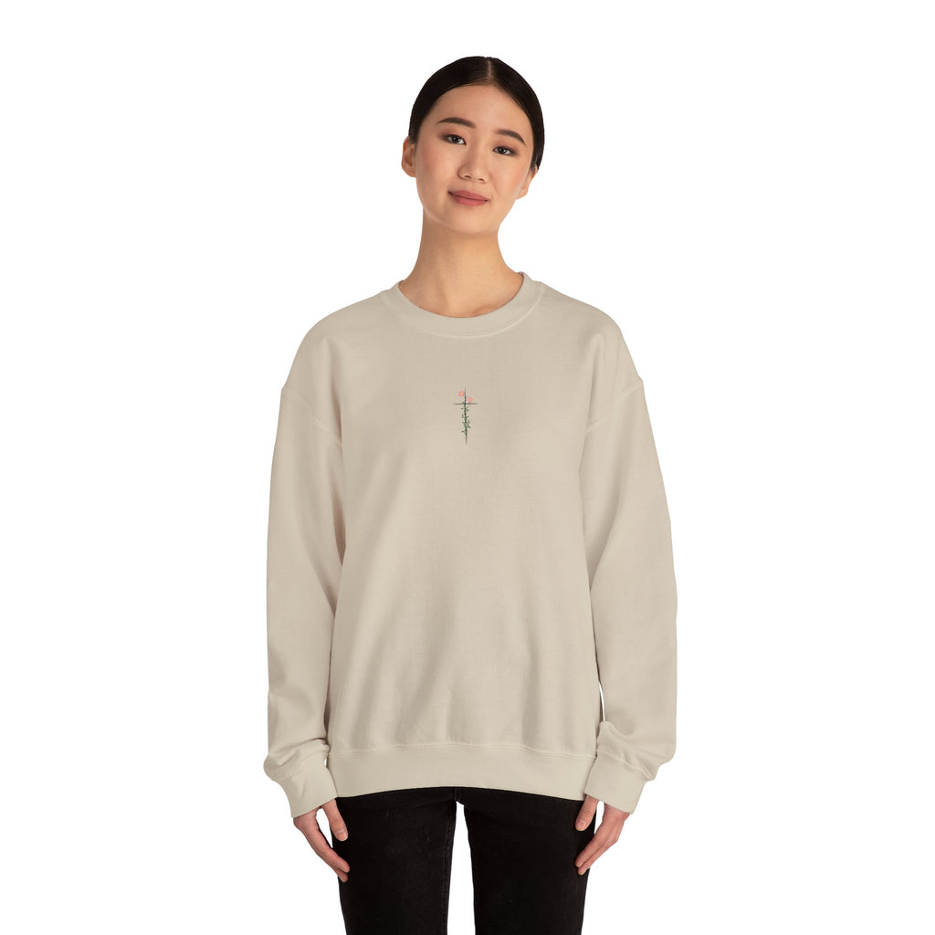 Floral Cross Crewneck Sweatshirt