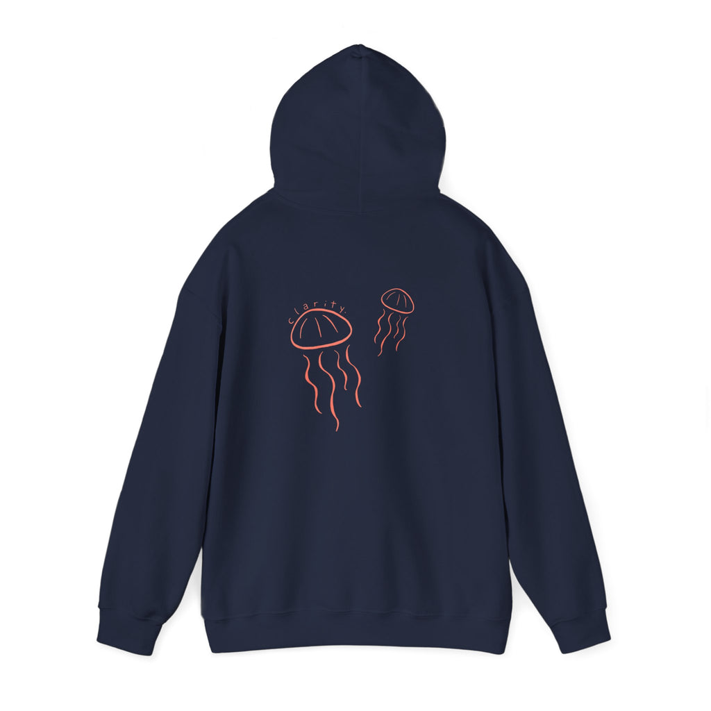 Jellyfish Line Art Hoodie — Minimal Coastal Graphic Sweatshirt