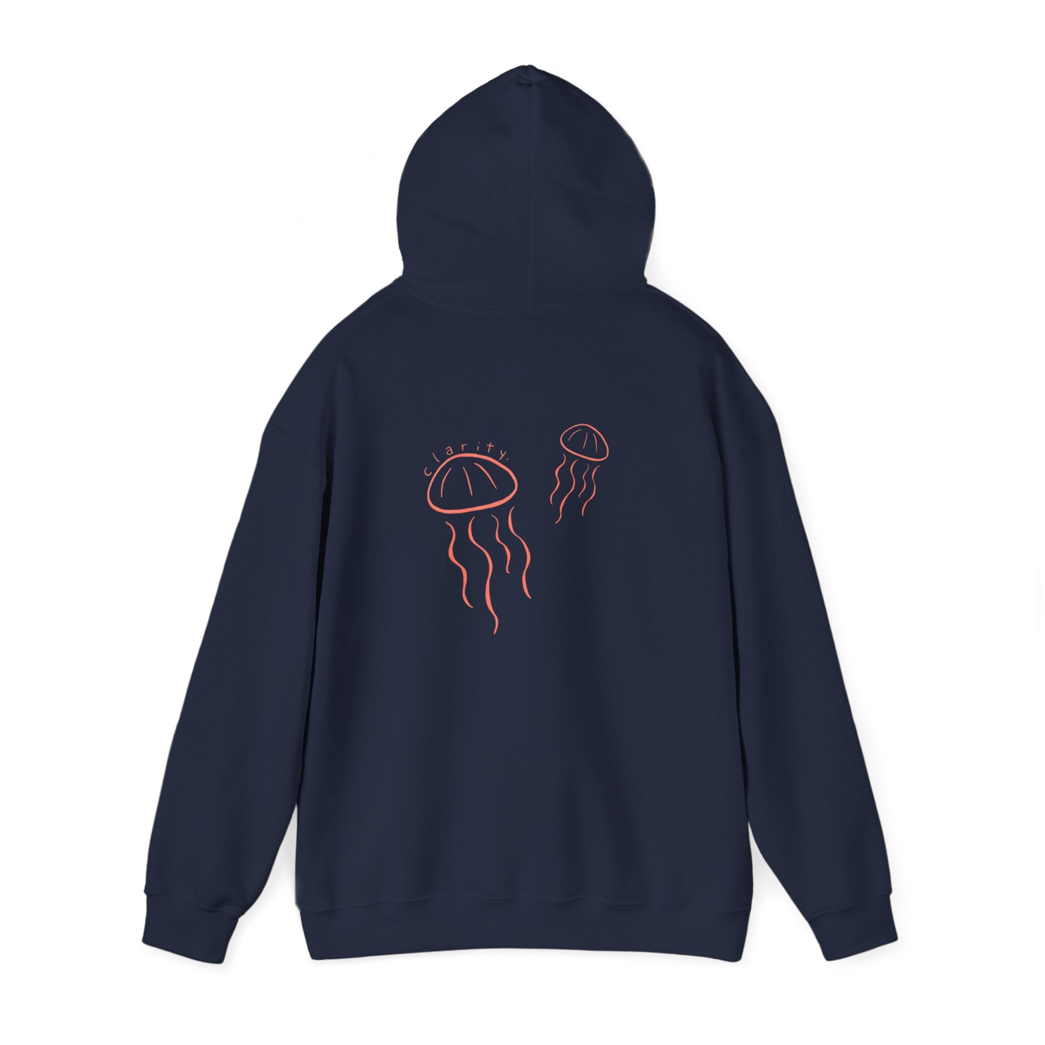 Jellyfish Line Art Hoodie — Minimal Coastal Graphic Sweatshirt