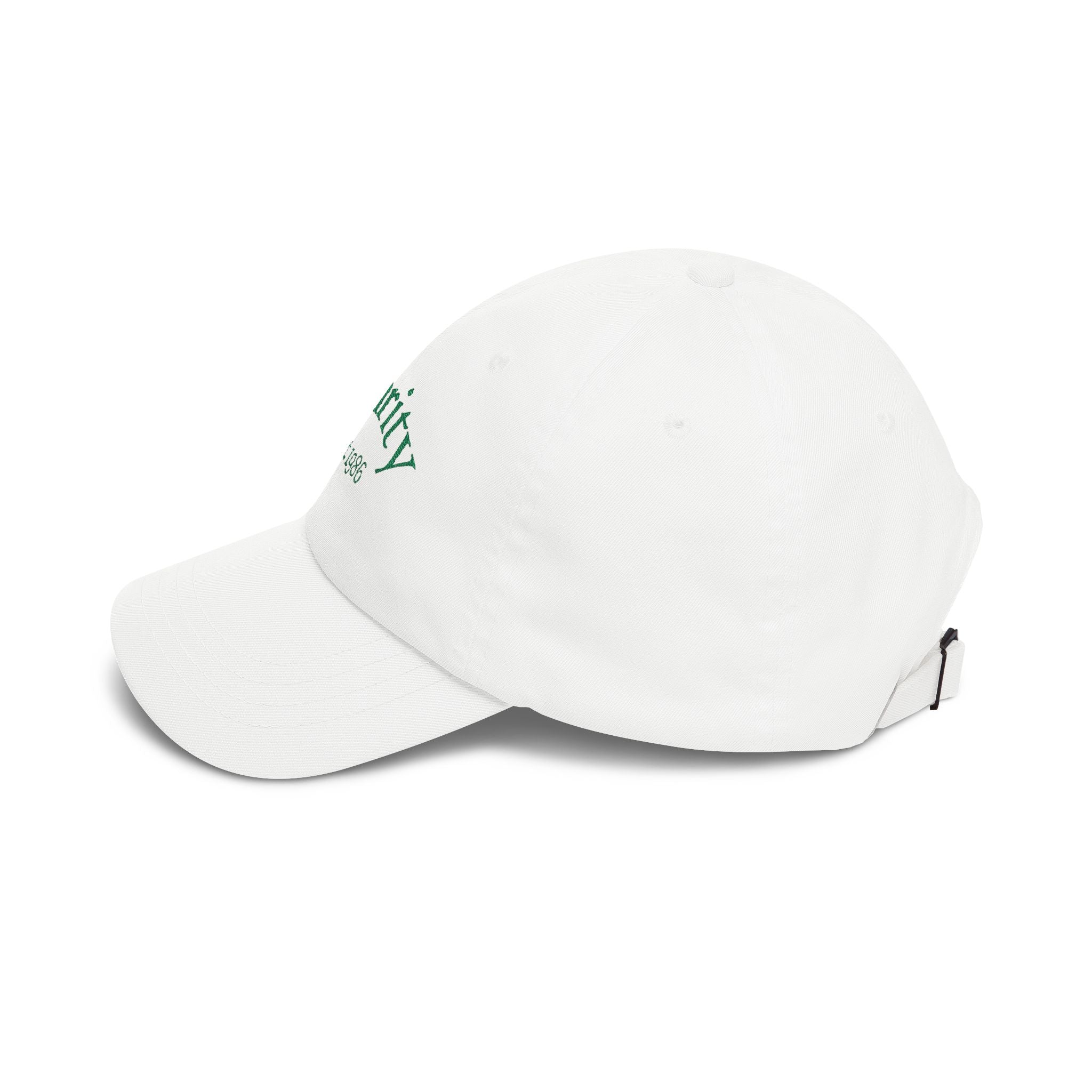 Clarity Dad Cap — Minimal Embroidered White Baseball Hat