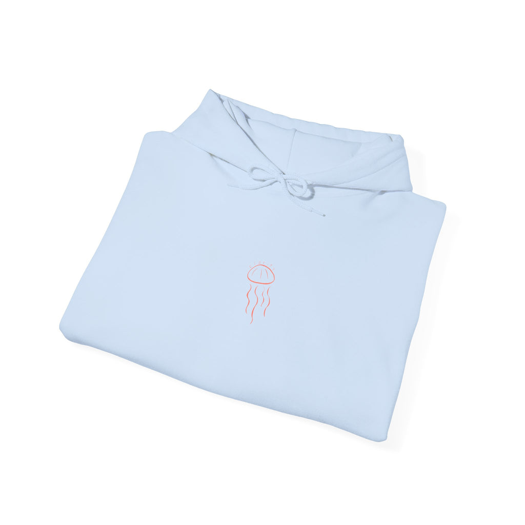 Jellyfish Line Art Hoodie — Minimal Coastal Graphic Sweatshirt