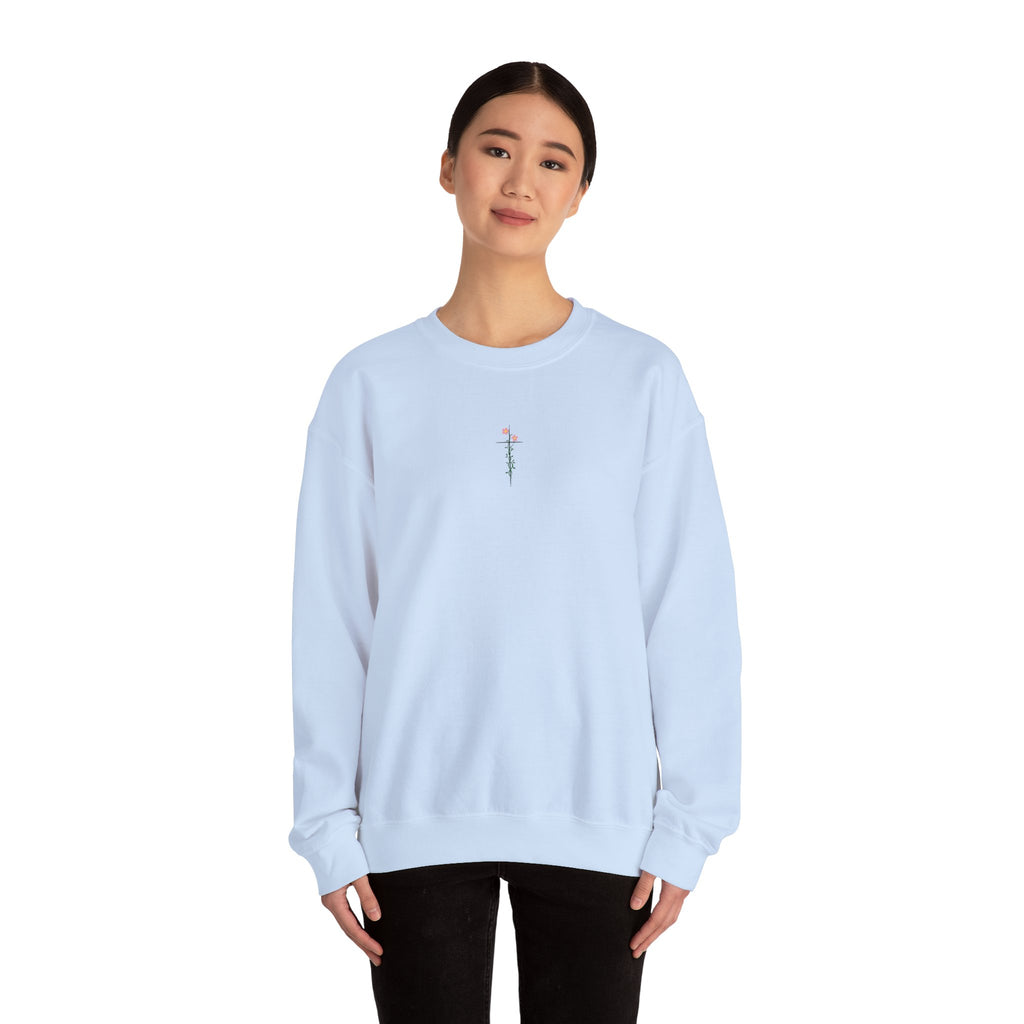 Floral Cross Crewneck Sweatshirt