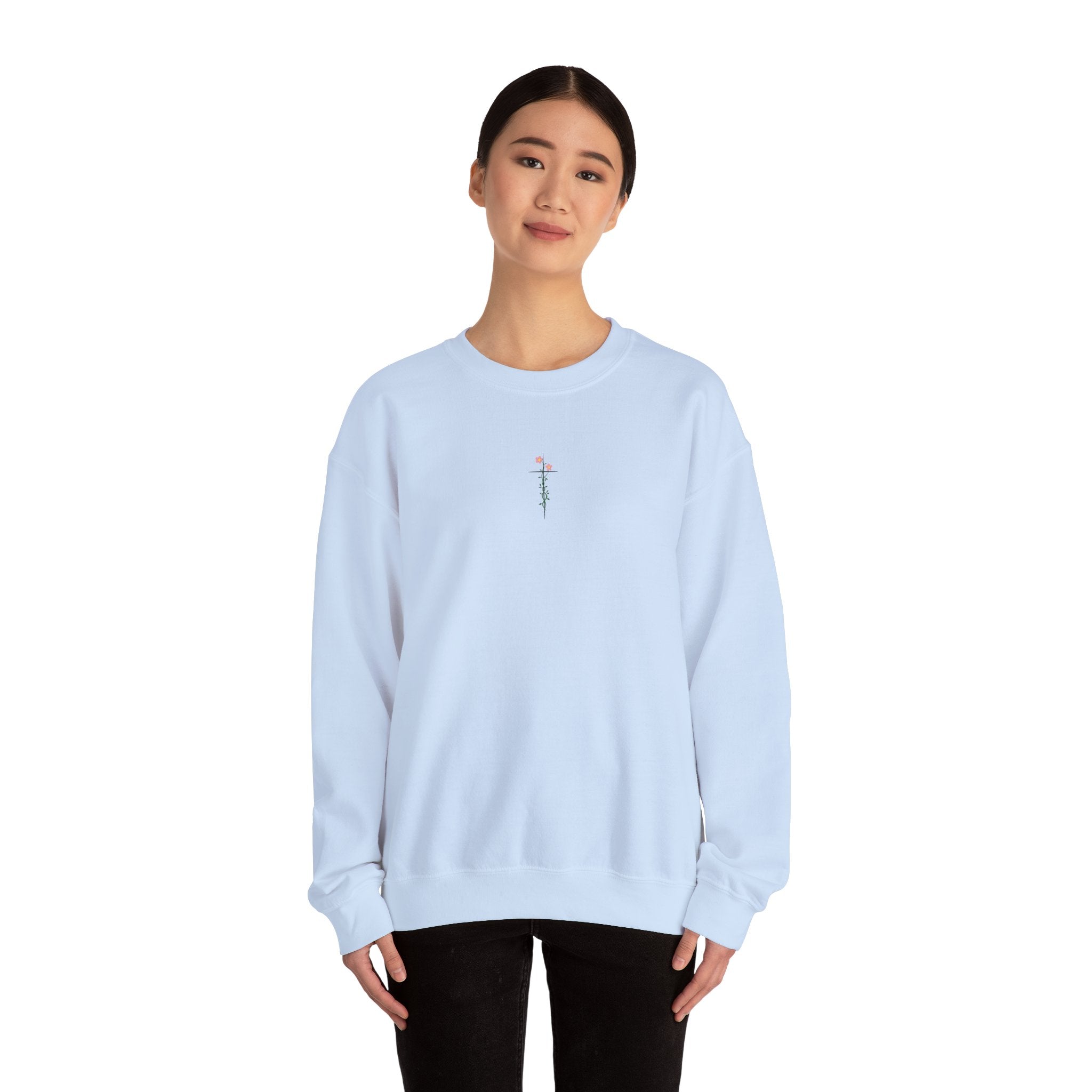 Floral Cross Crewneck Sweatshirt