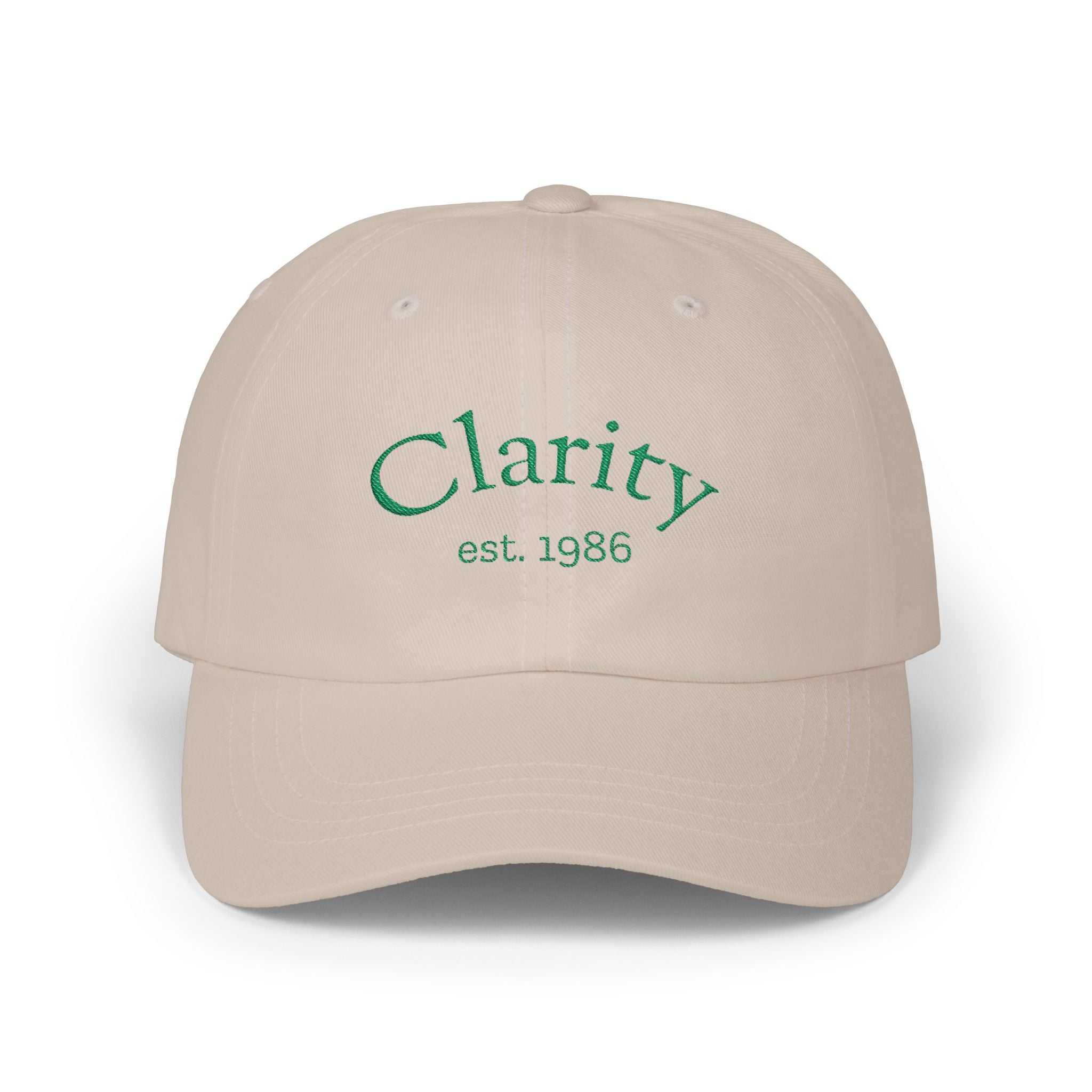 Clarity Dad Cap — Minimal Embroidered White Baseball Hat