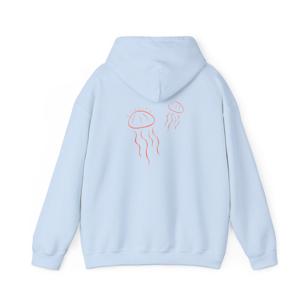 Jellyfish Line Art Hoodie — Minimal Coastal Graphic Sweatshirt
