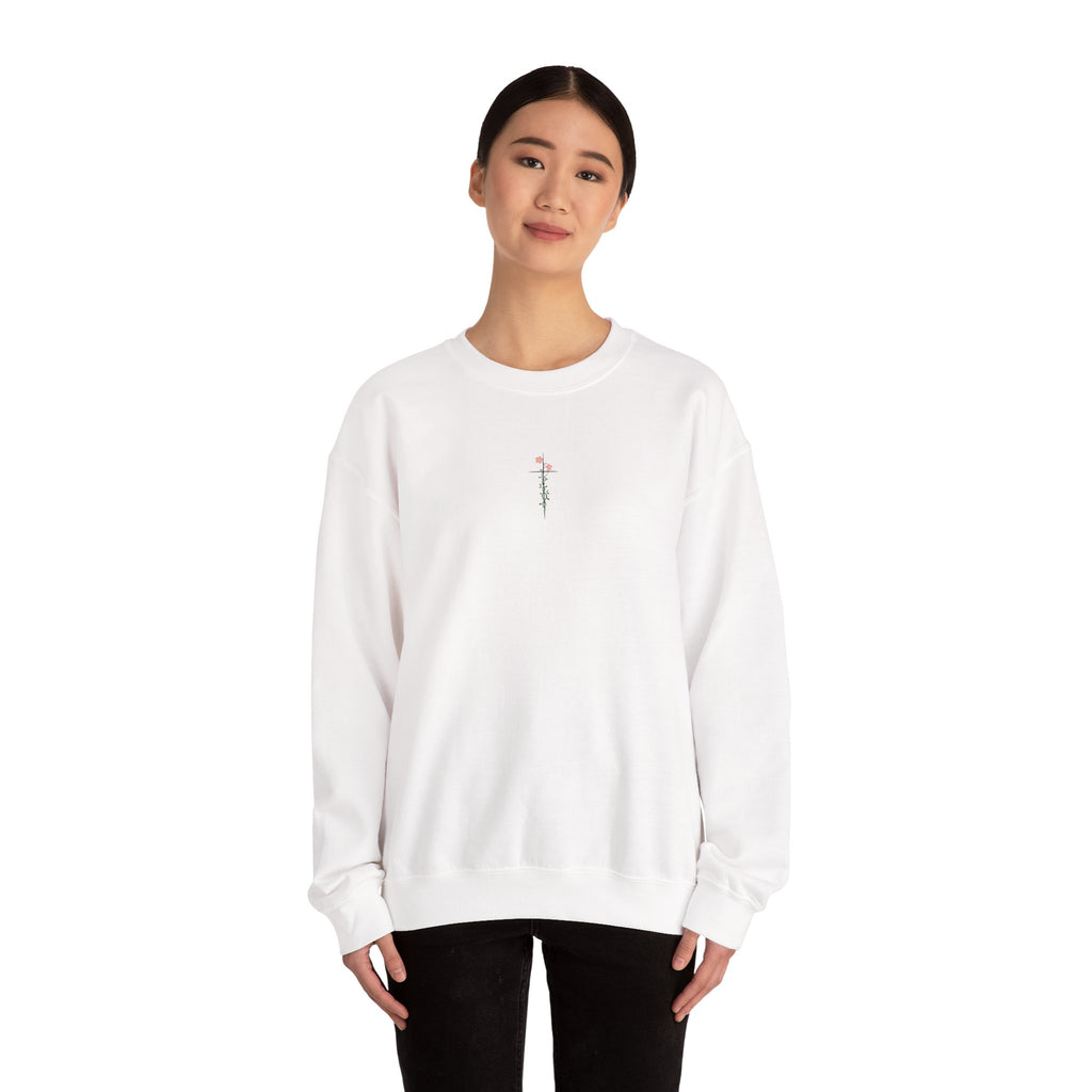 Floral Cross Crewneck Sweatshirt
