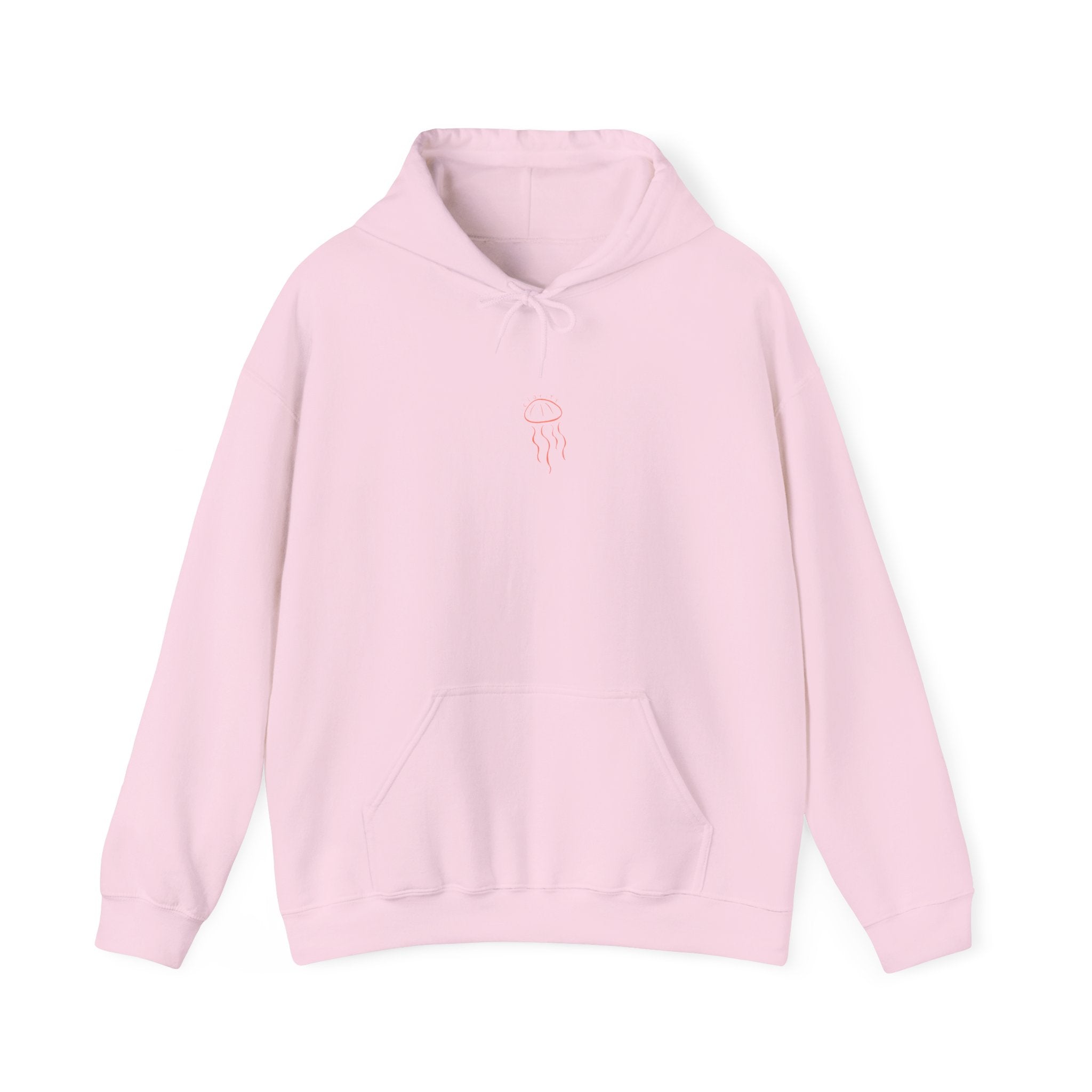 Jellyfish Line Art Hoodie — Minimal Coastal Graphic Sweatshirt